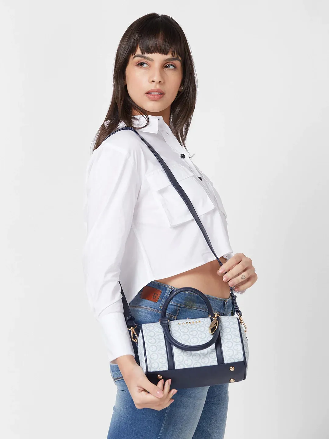 Caprese Callie Satchel Small Navy