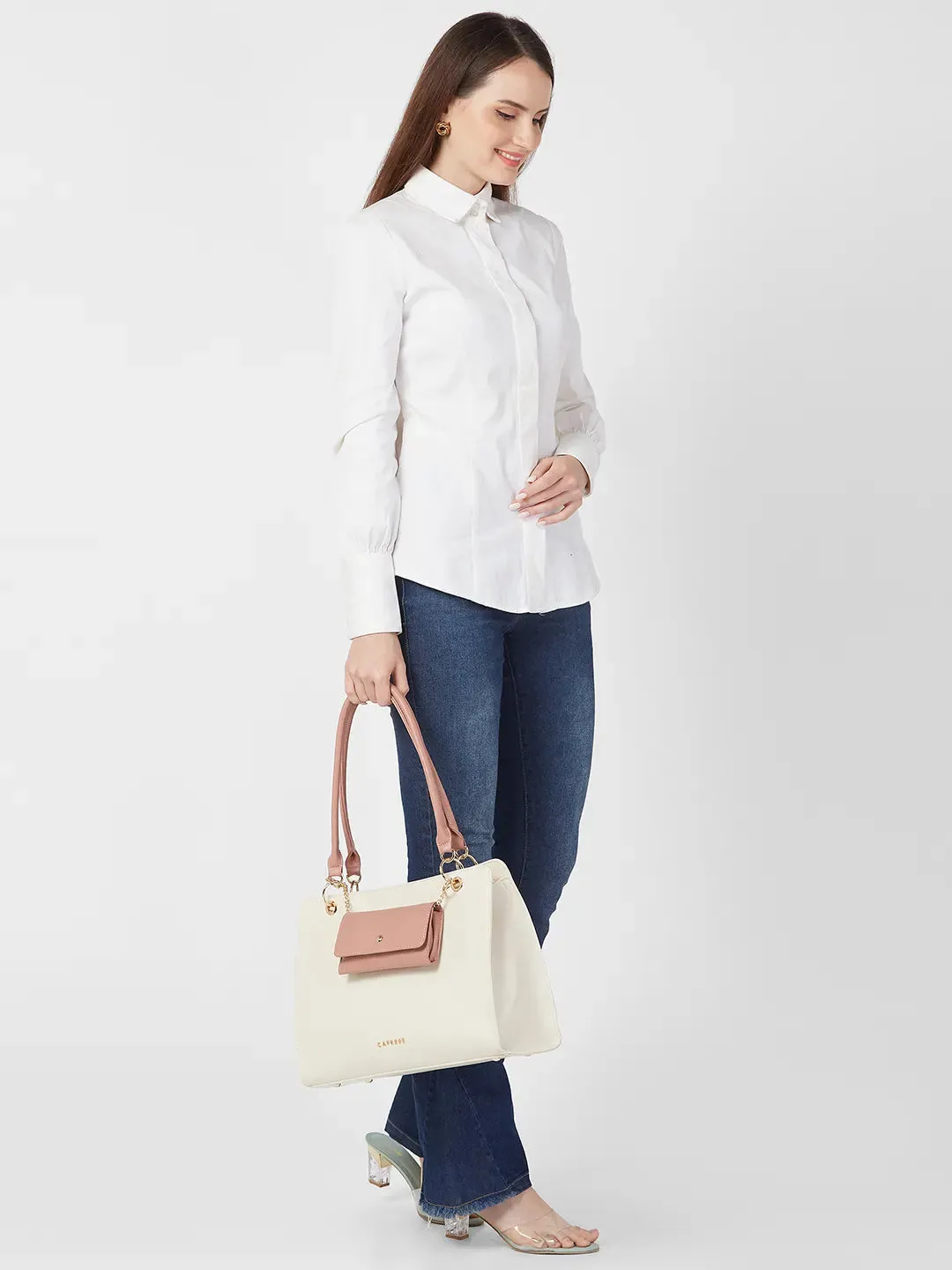 Caprese Capri Satchel Large Beige