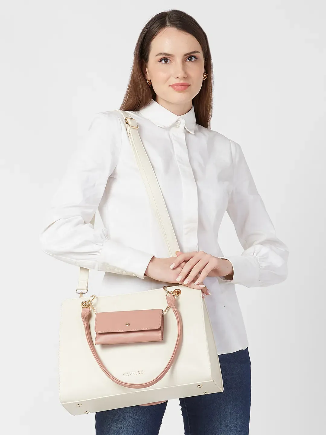 Caprese Capri Satchel Large Beige