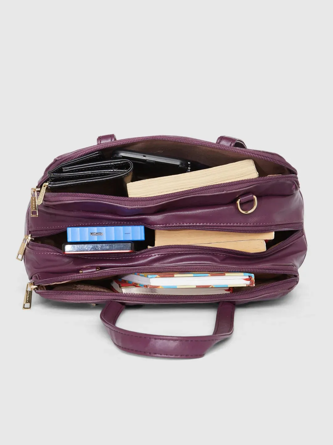 Caprese Carrie Satchel Medium Plum