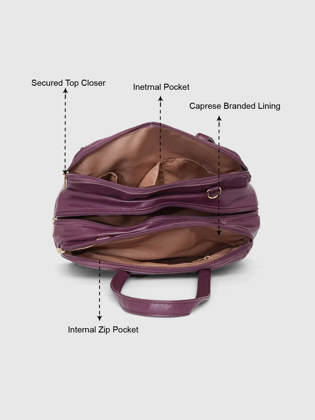 Caprese Carrie Satchel Medium Plum