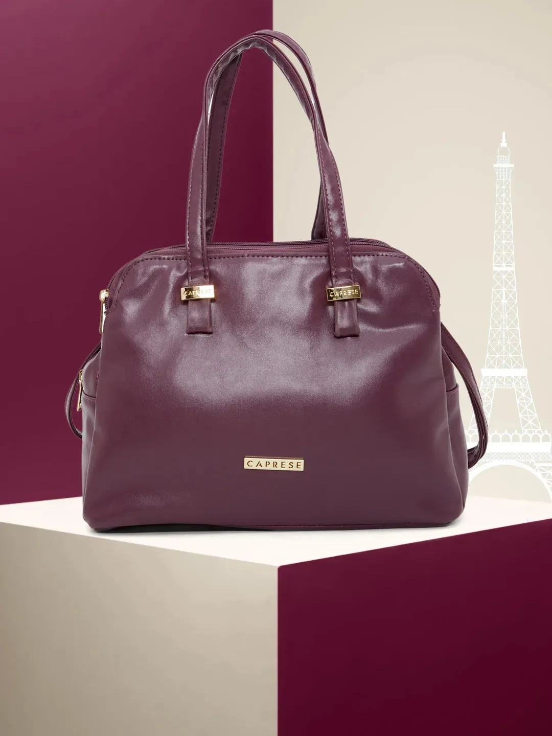 Caprese Carrie Satchel Medium Plum