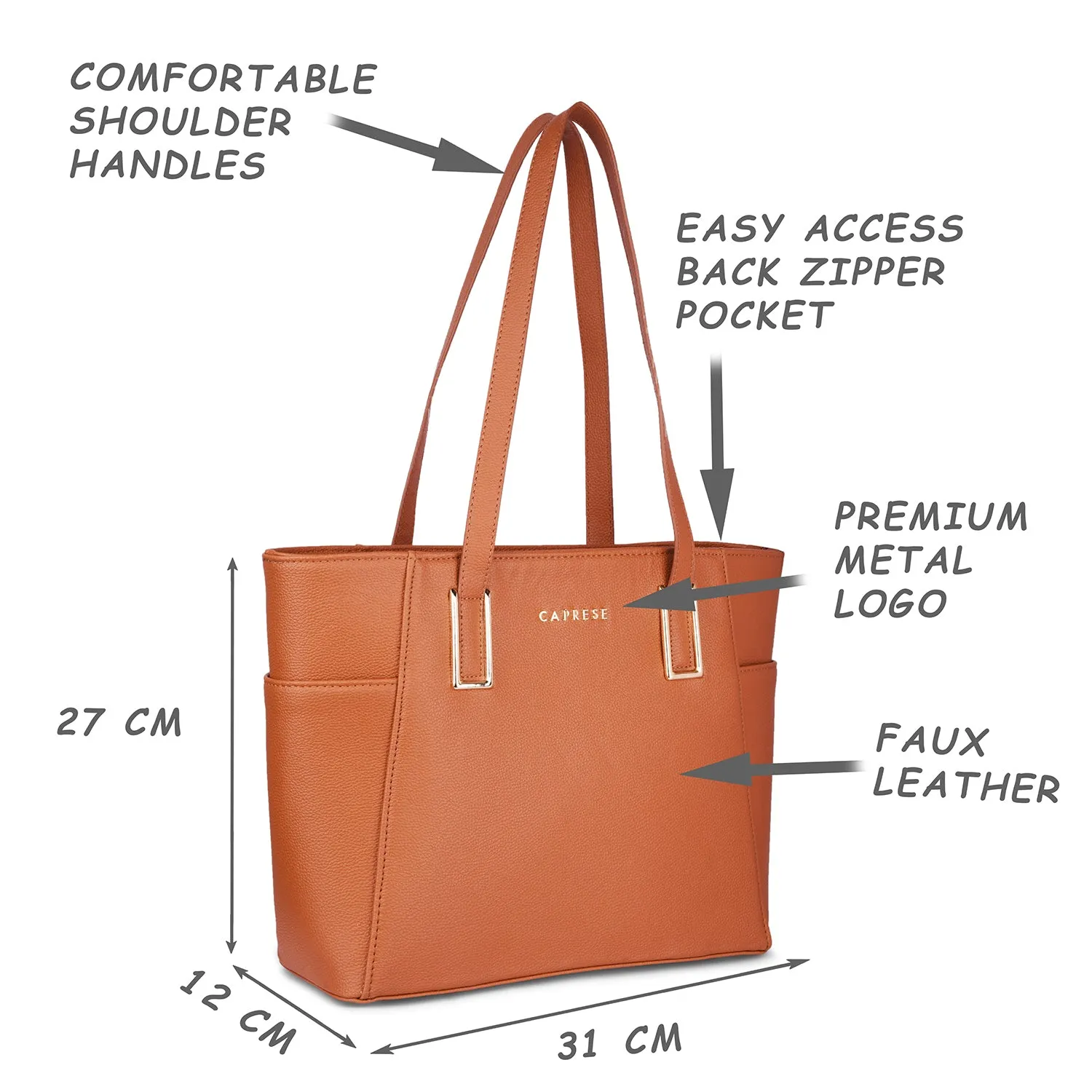 Caprese Cora Satchel Large Tan