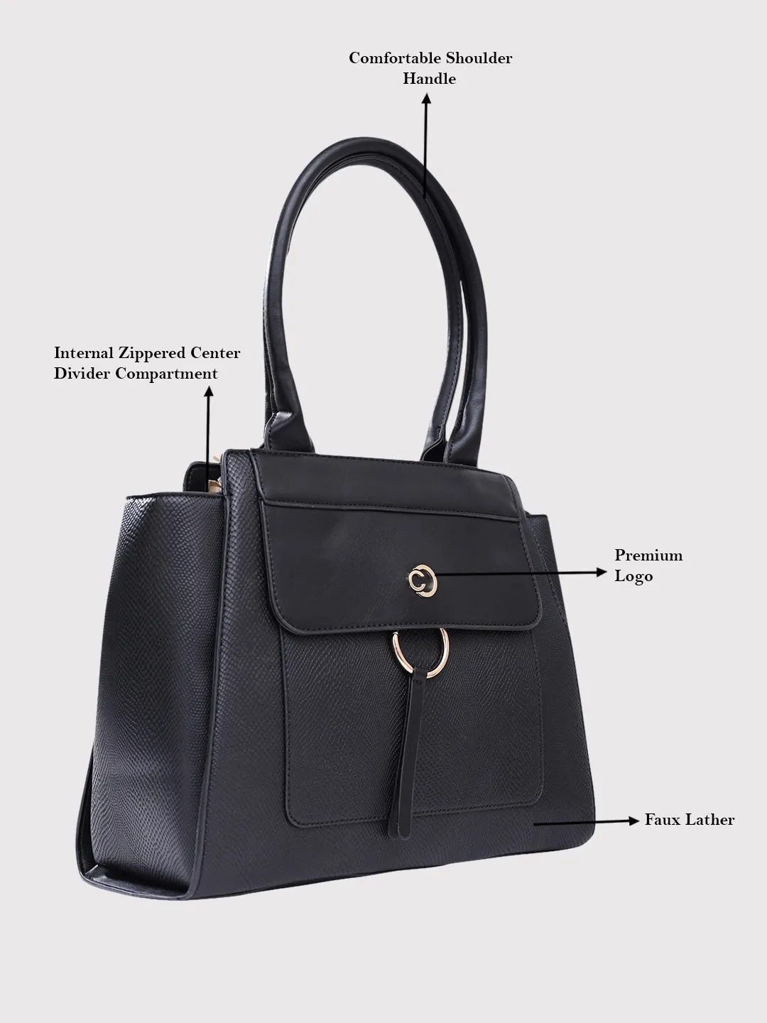 Caprese Dakota Satchel Large Black