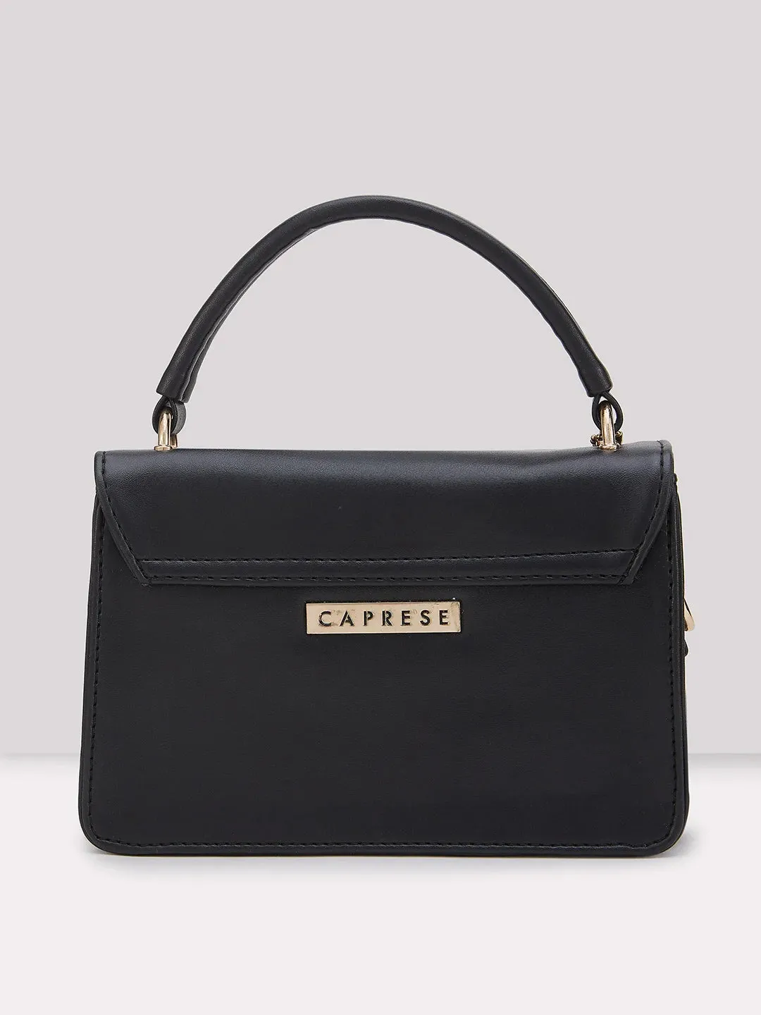 Caprese Emily In Paris Solid Medium Sling Handbag Black