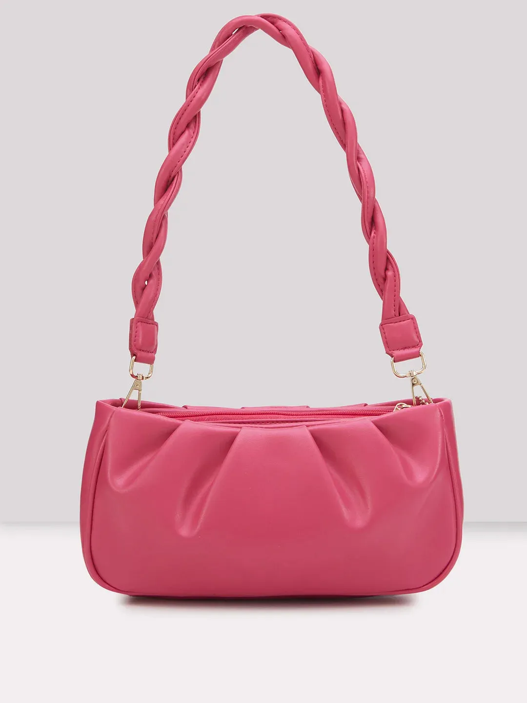 Caprese Emily In Paris Solid Medium Sling Handbag Fuschia