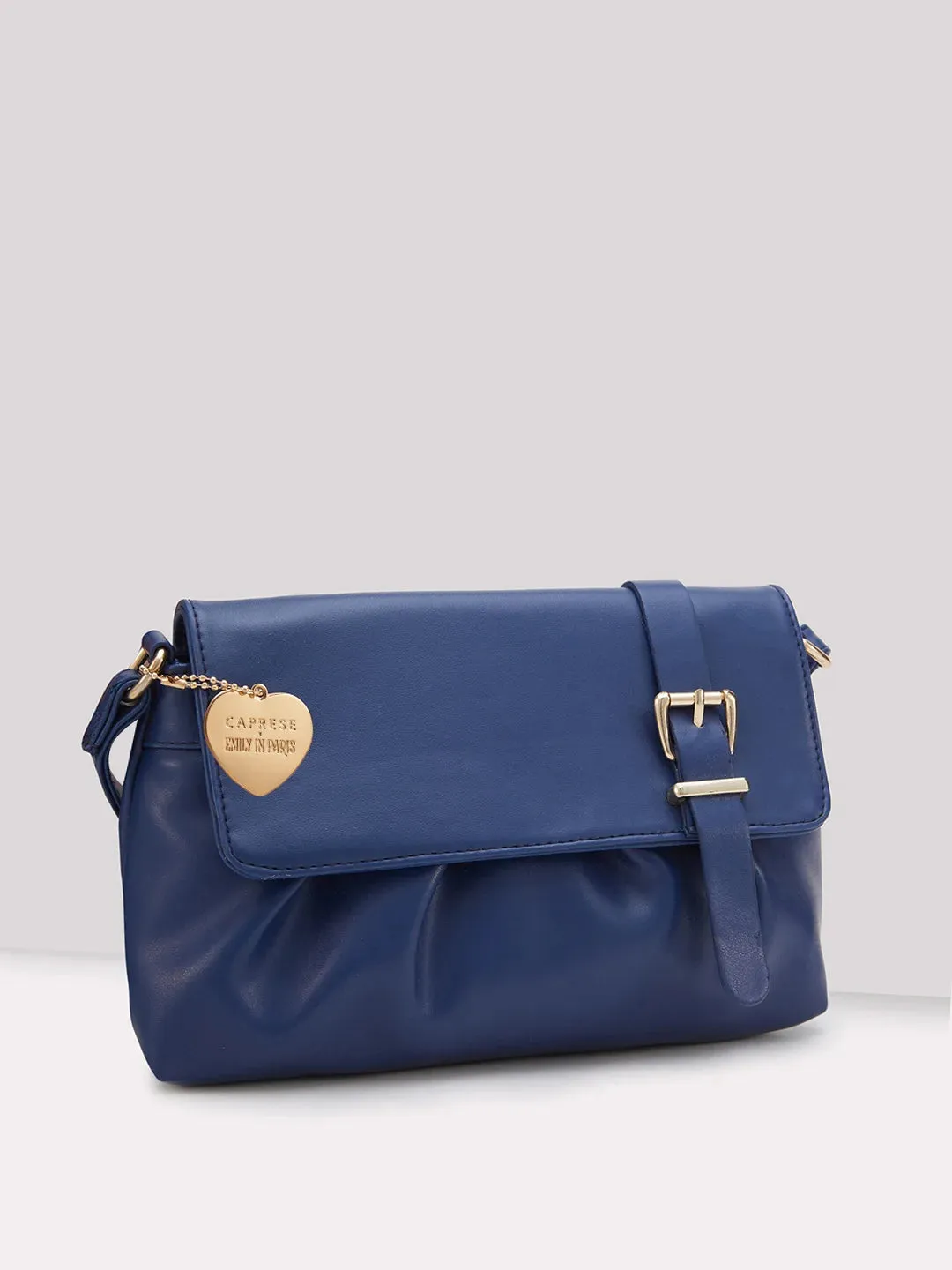 Caprese Emily In Paris Solid Small Sling Handbag Navy