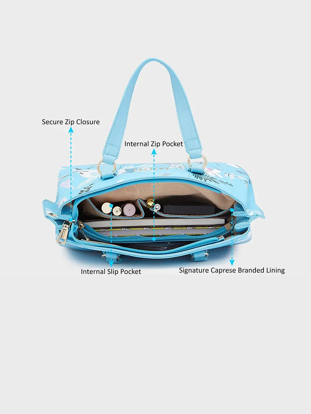 Caprese Gemma Satchel Medium Blue