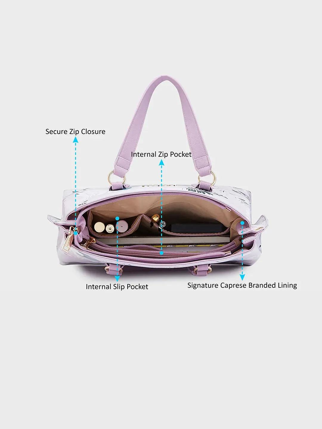 Caprese Gemma Satchel Medium Purple