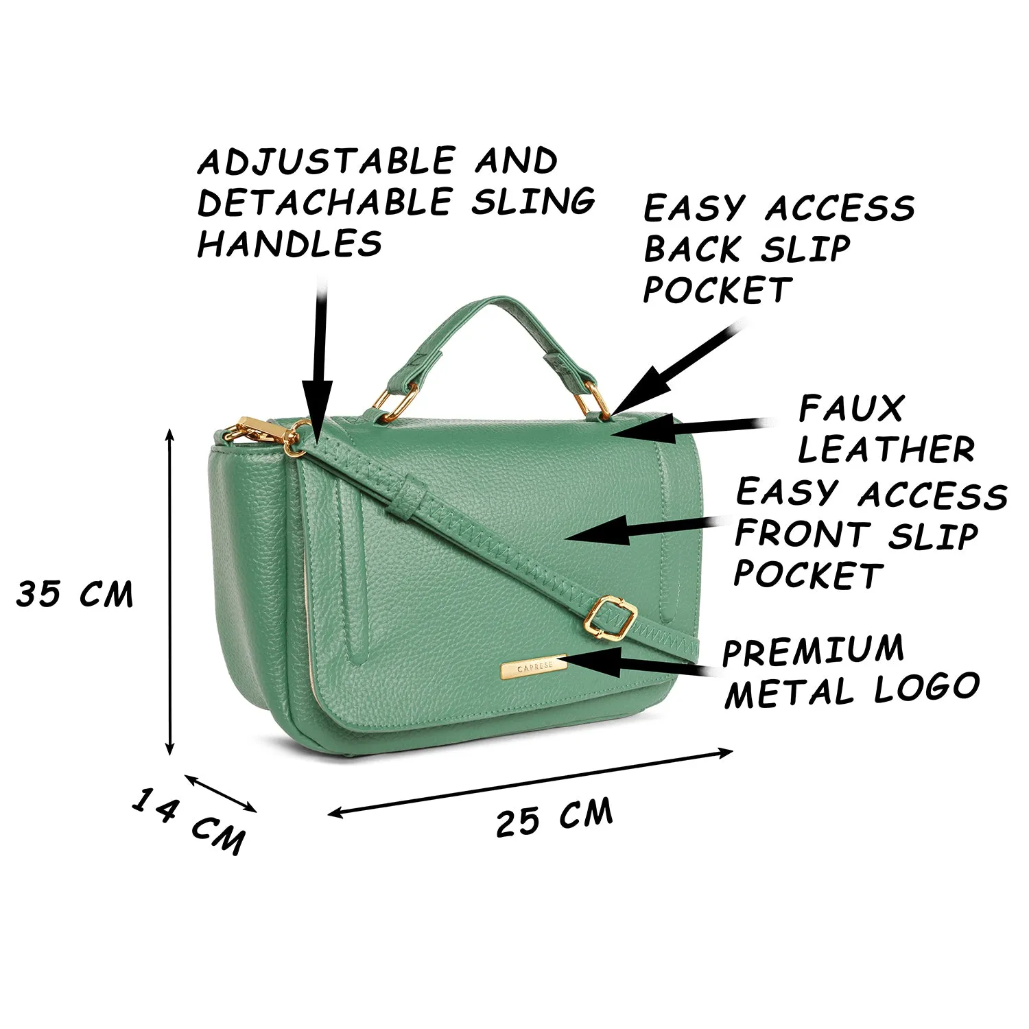 Caprese Kristin Satchel Large Green