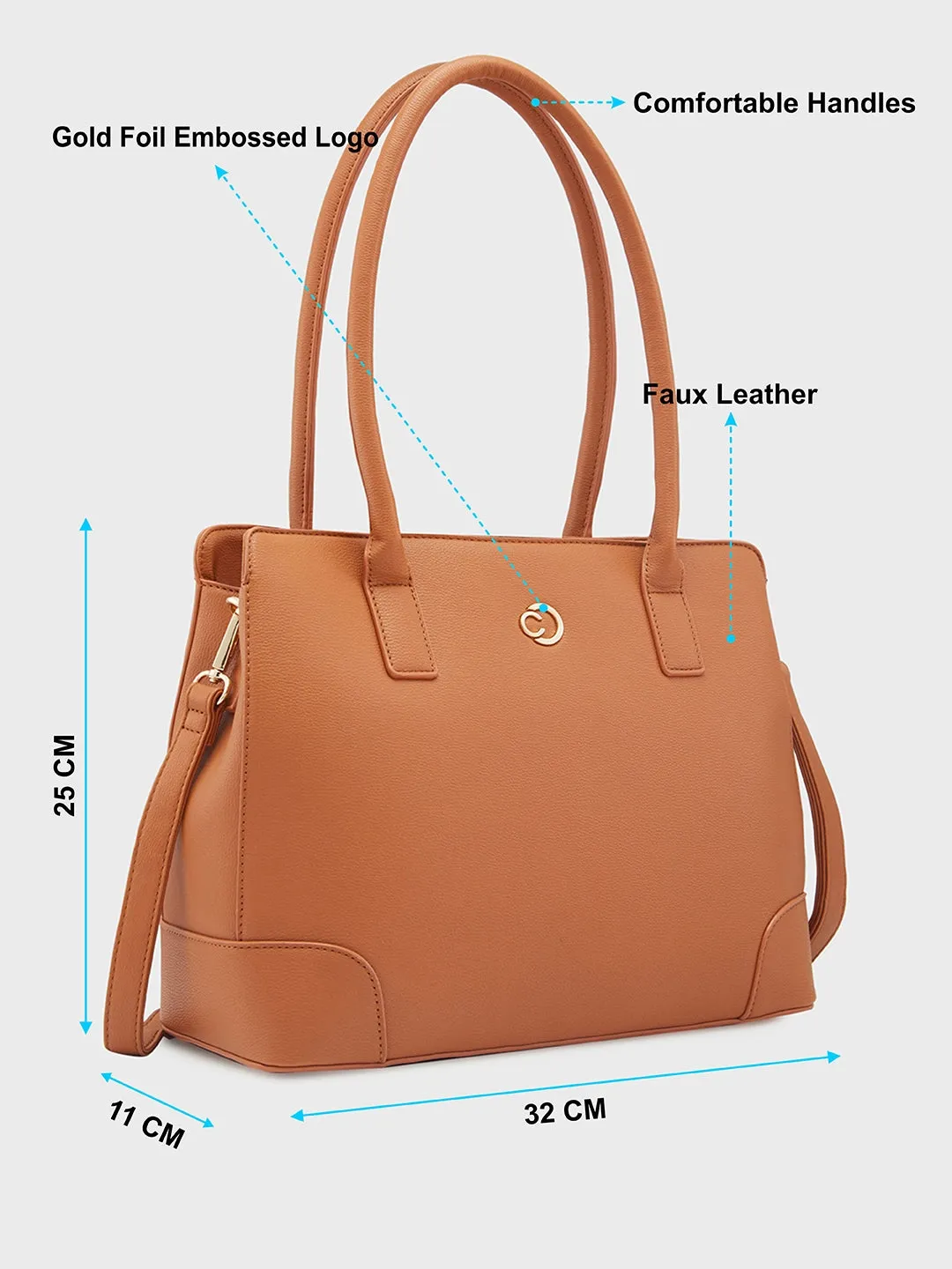 Caprese Milan Satchel Medium Tan