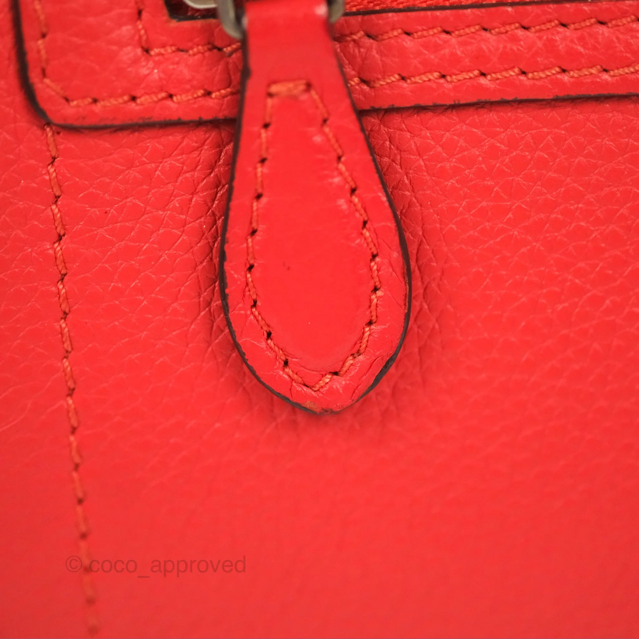 Celine Micro Luggage Handbag Poppy Red Grained Calfskin