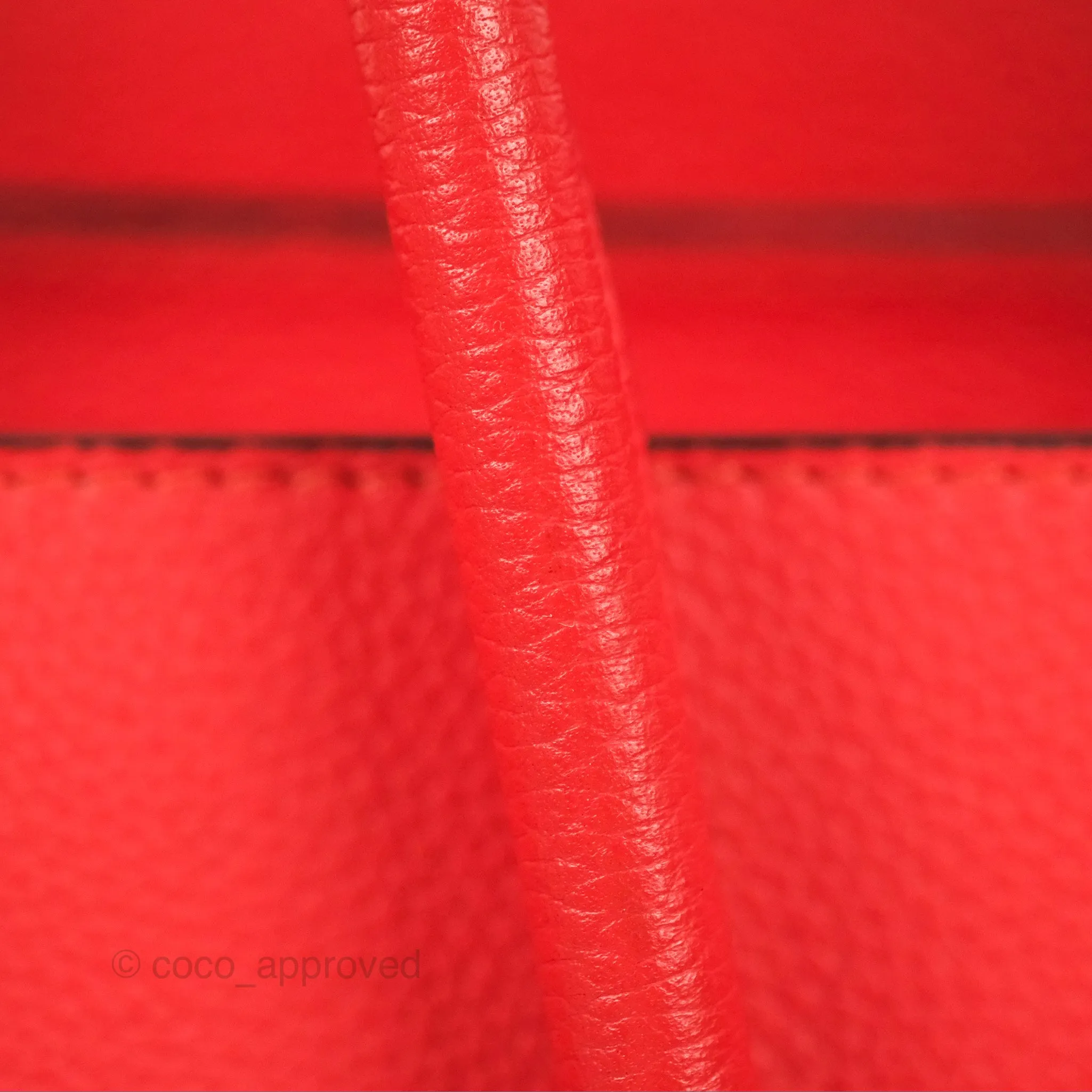 Celine Micro Luggage Handbag Poppy Red Grained Calfskin