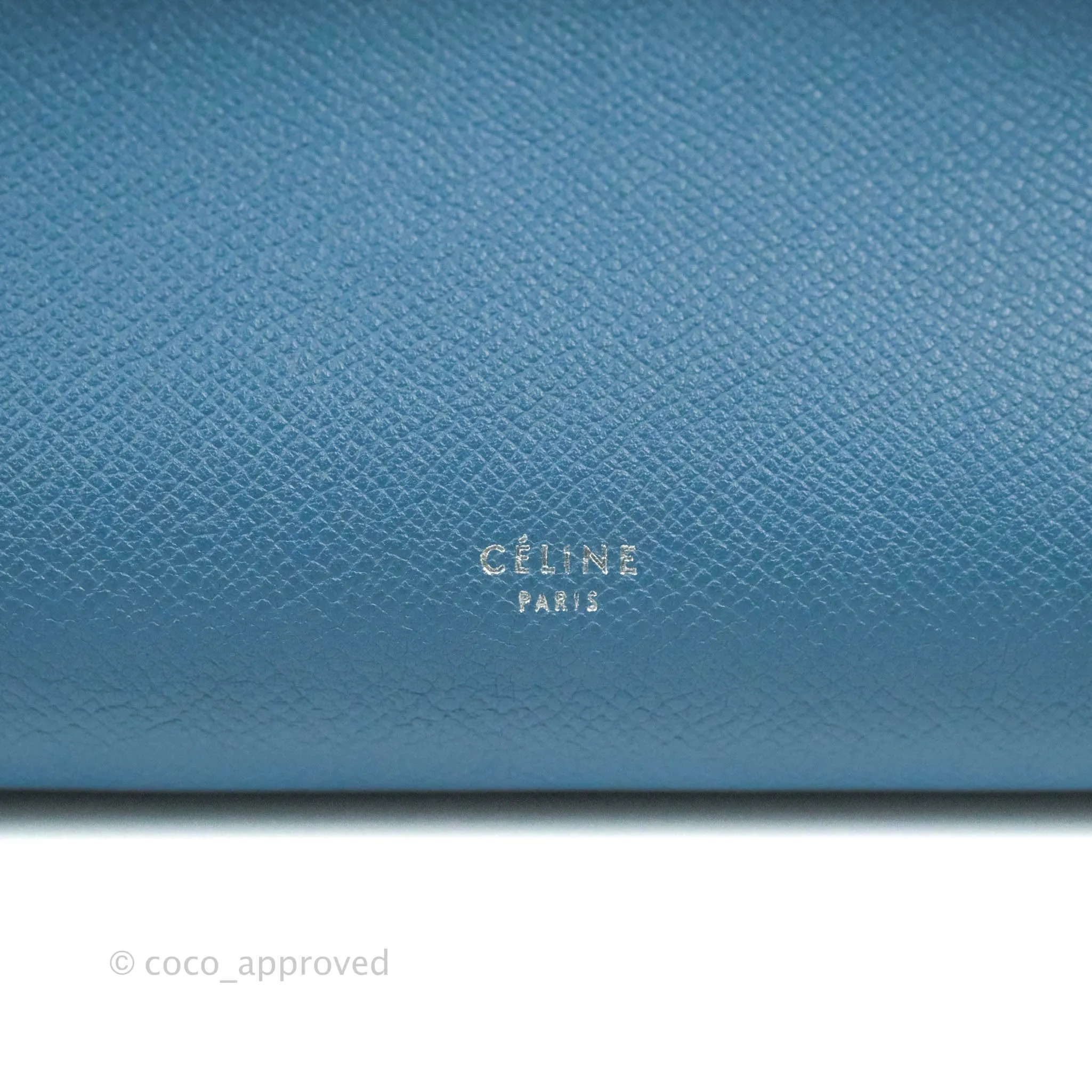 Celine Mini Belt Bag Blue Grained Calfskin Silver Hardware