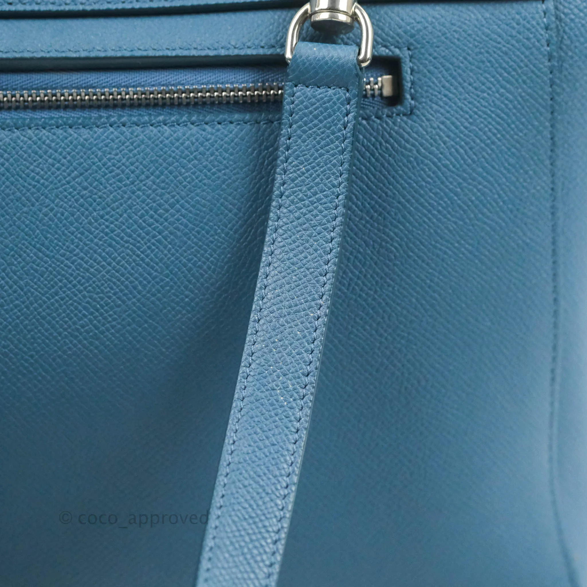 Celine Mini Belt Bag Blue Grained Calfskin Silver Hardware