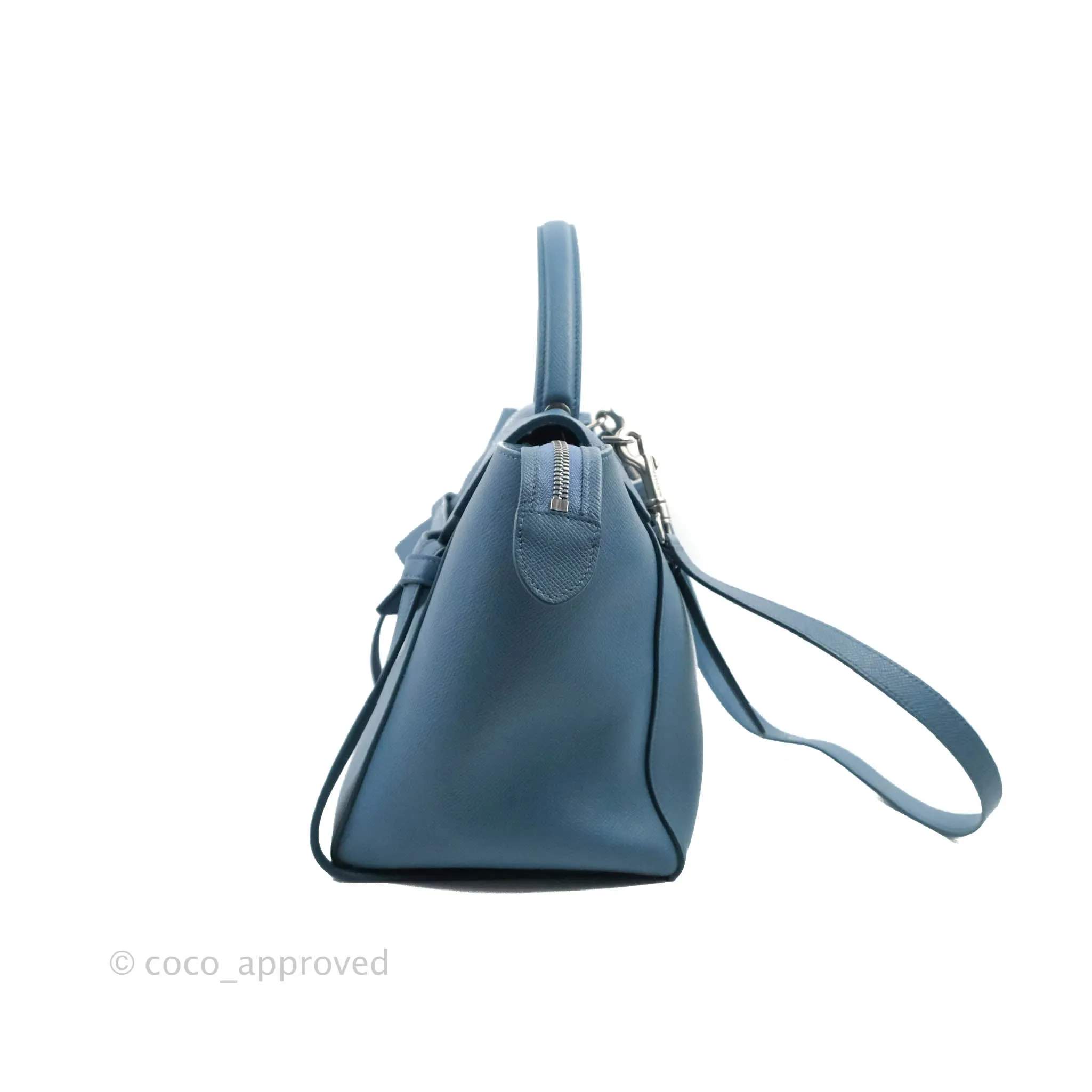 Celine Mini Belt Bag Blue Grained Calfskin Silver Hardware