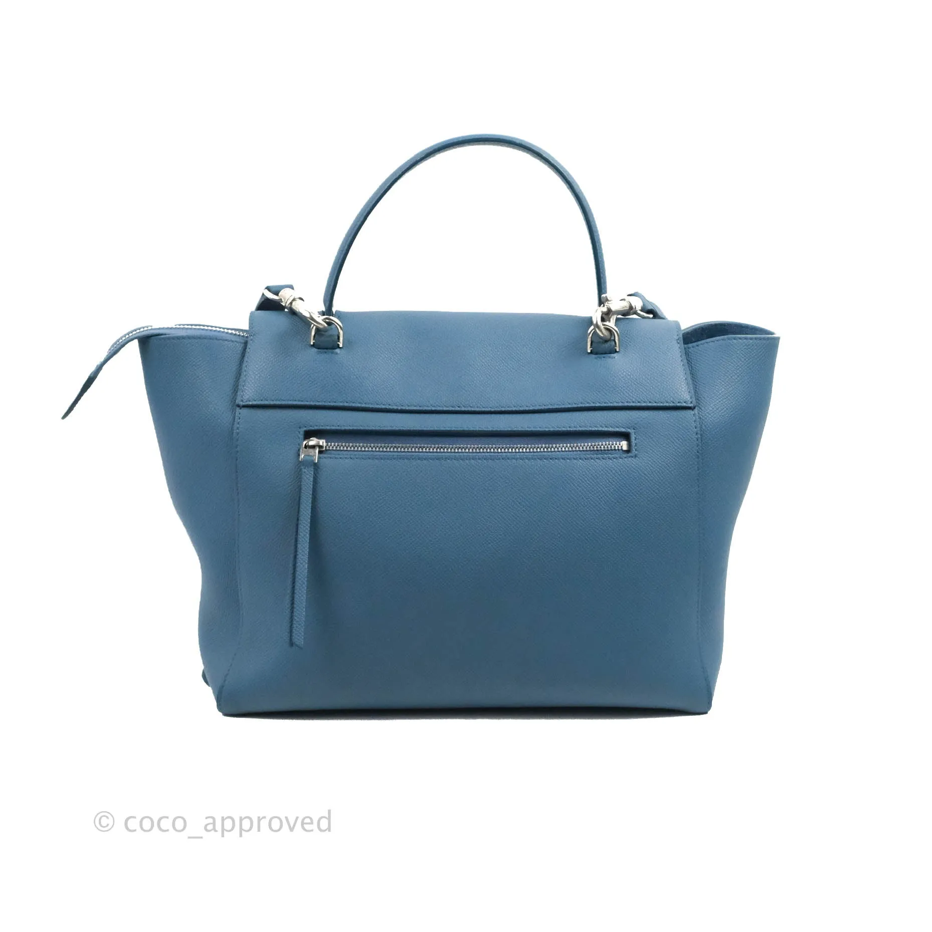 Celine Mini Belt Bag Blue Grained Calfskin Silver Hardware