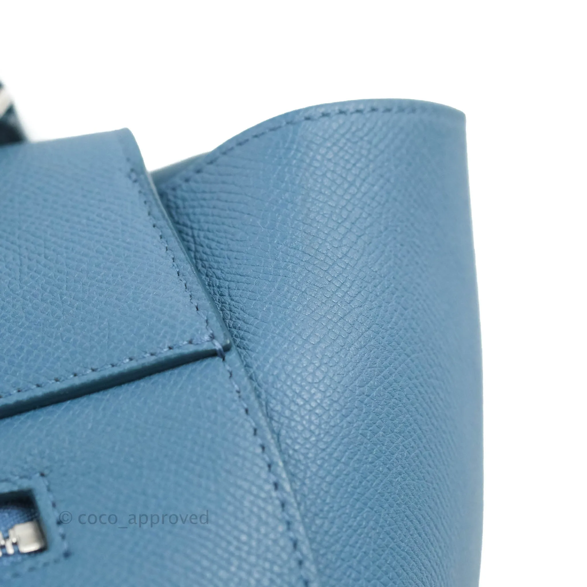 Celine Mini Belt Bag Blue Grained Calfskin Silver Hardware