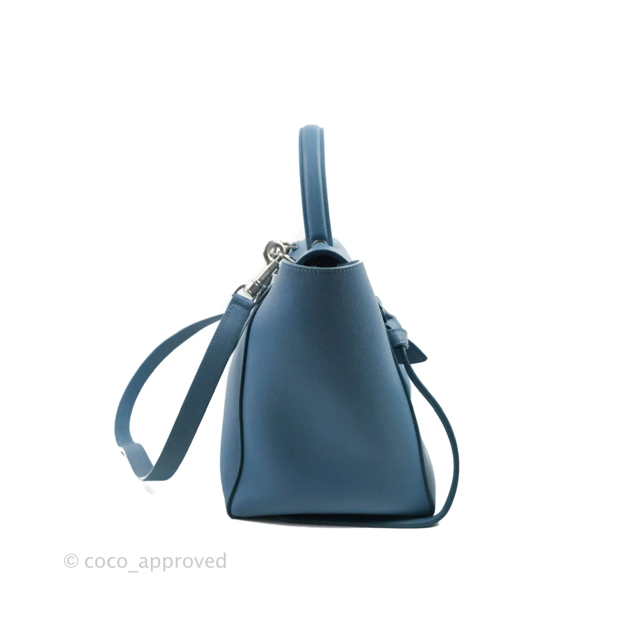 Celine Mini Belt Bag Blue Grained Calfskin Silver Hardware