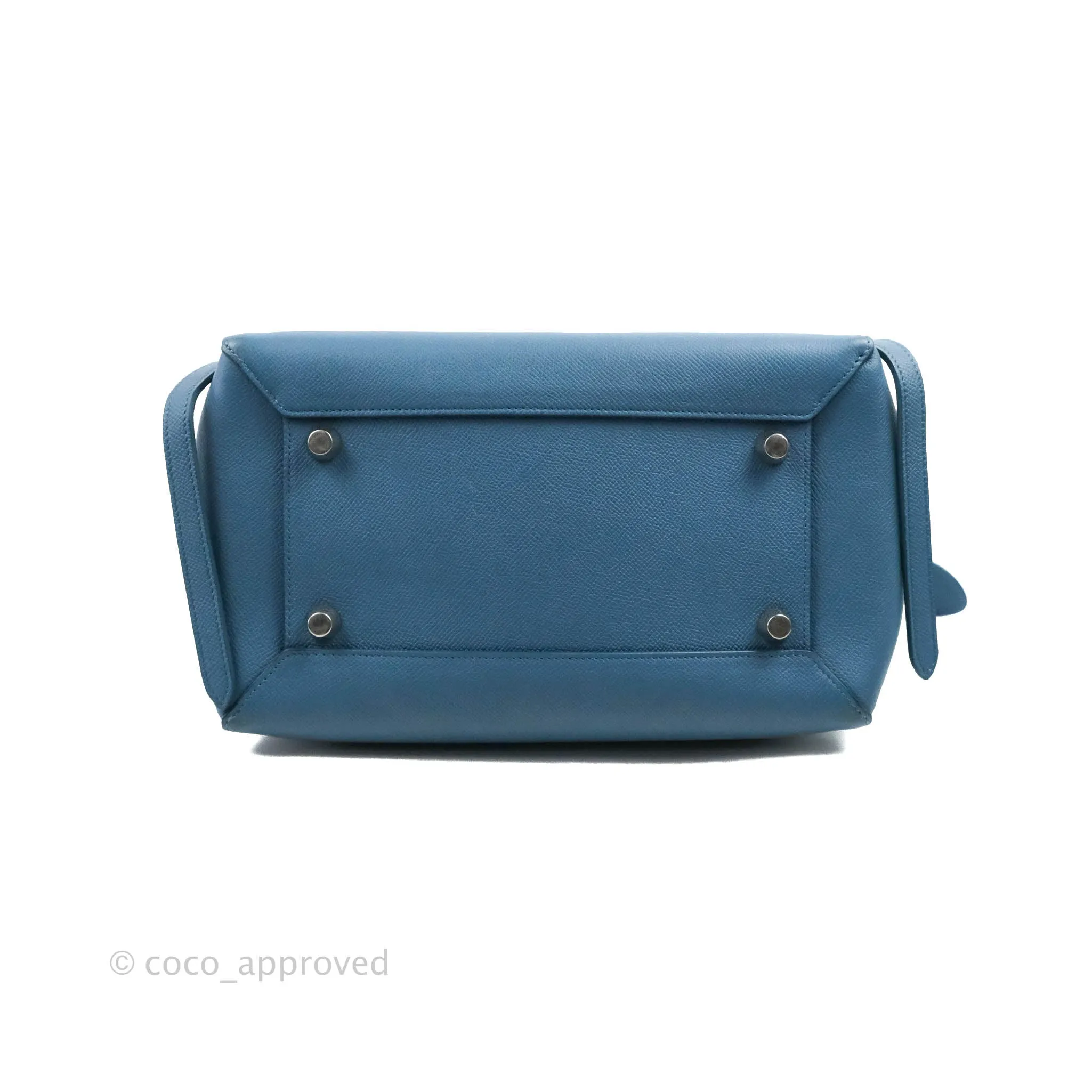 Celine Mini Belt Bag Blue Grained Calfskin Silver Hardware