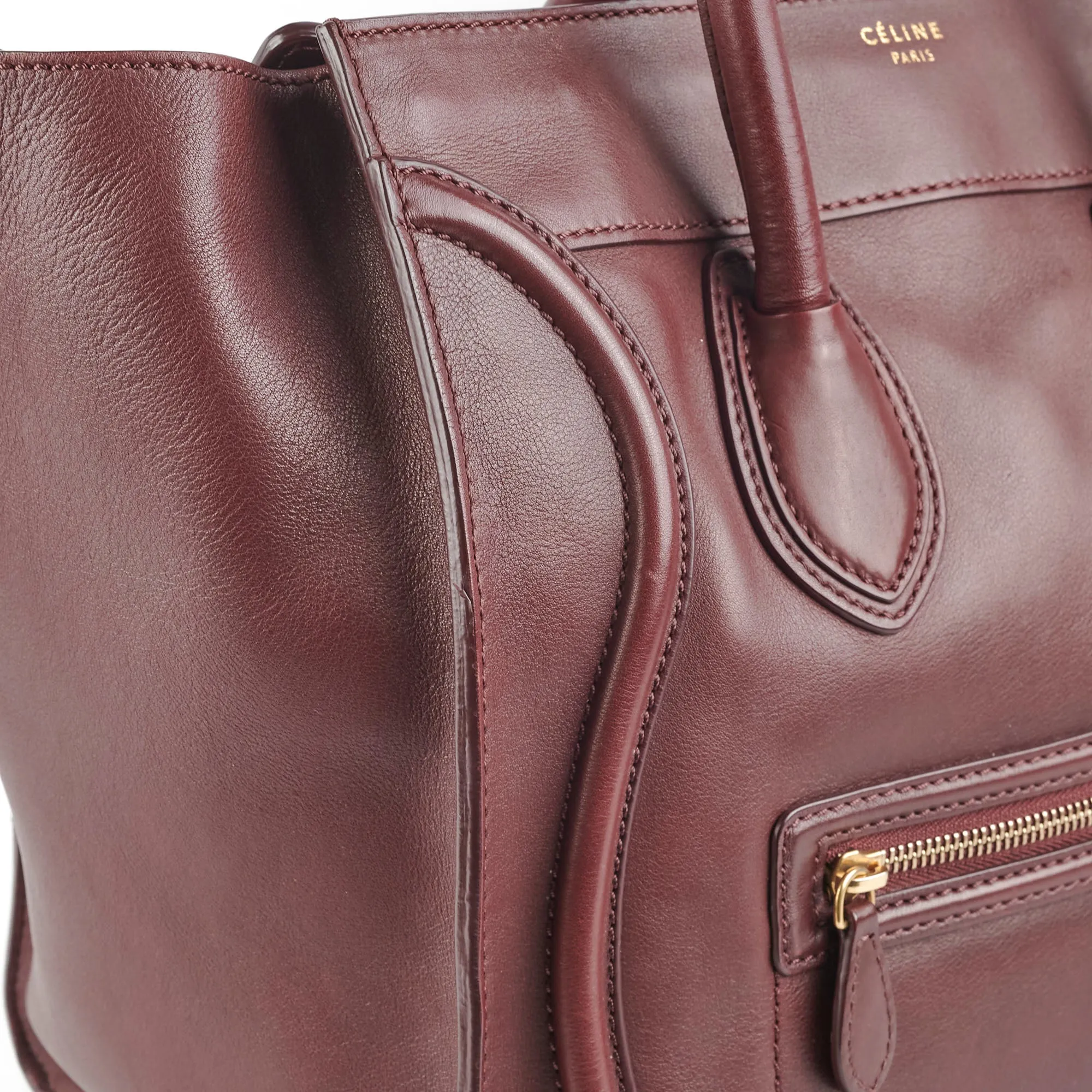 Celine Mini Luggage Bag Burgundy