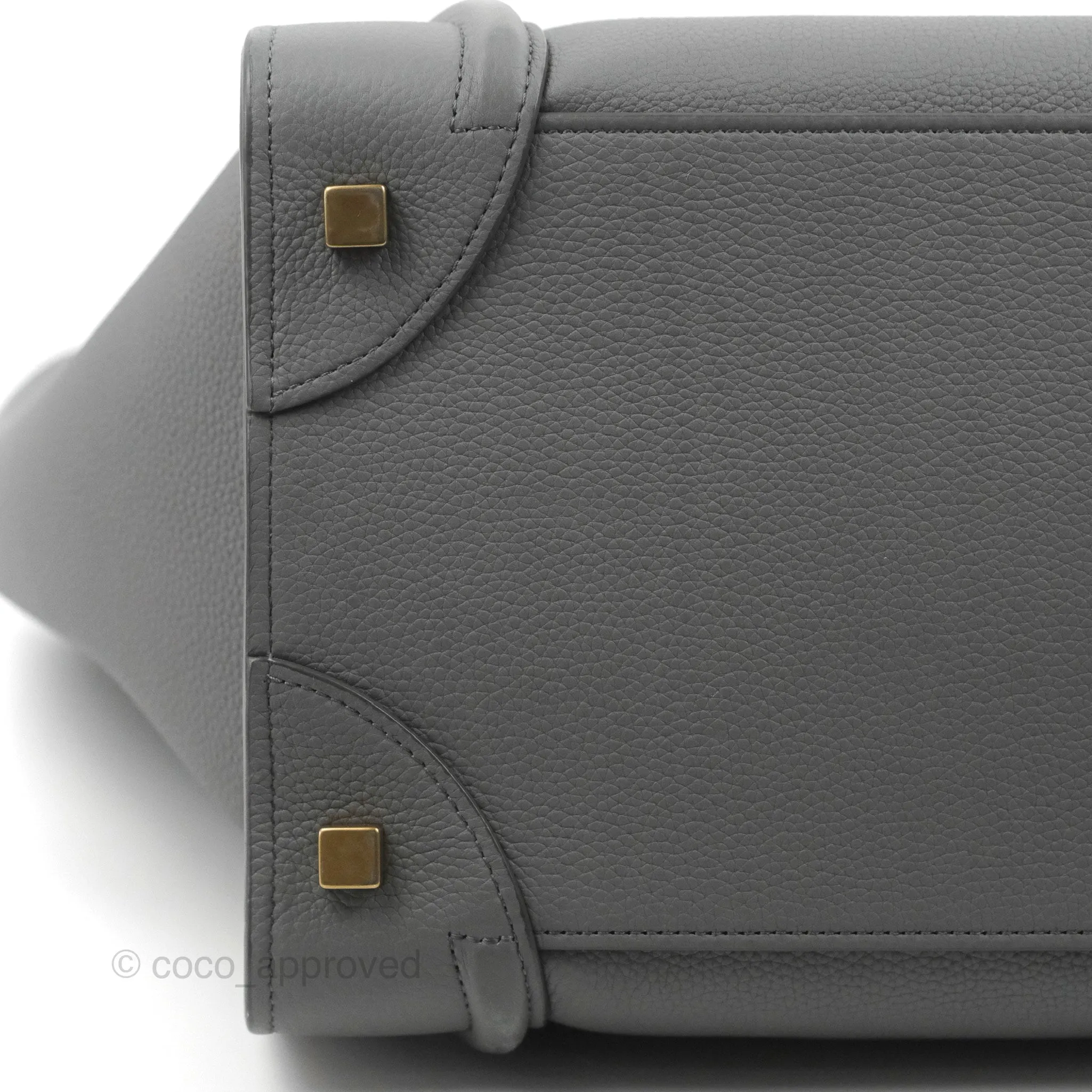 Celine Mini Luggage Bag Grey Grained Leather