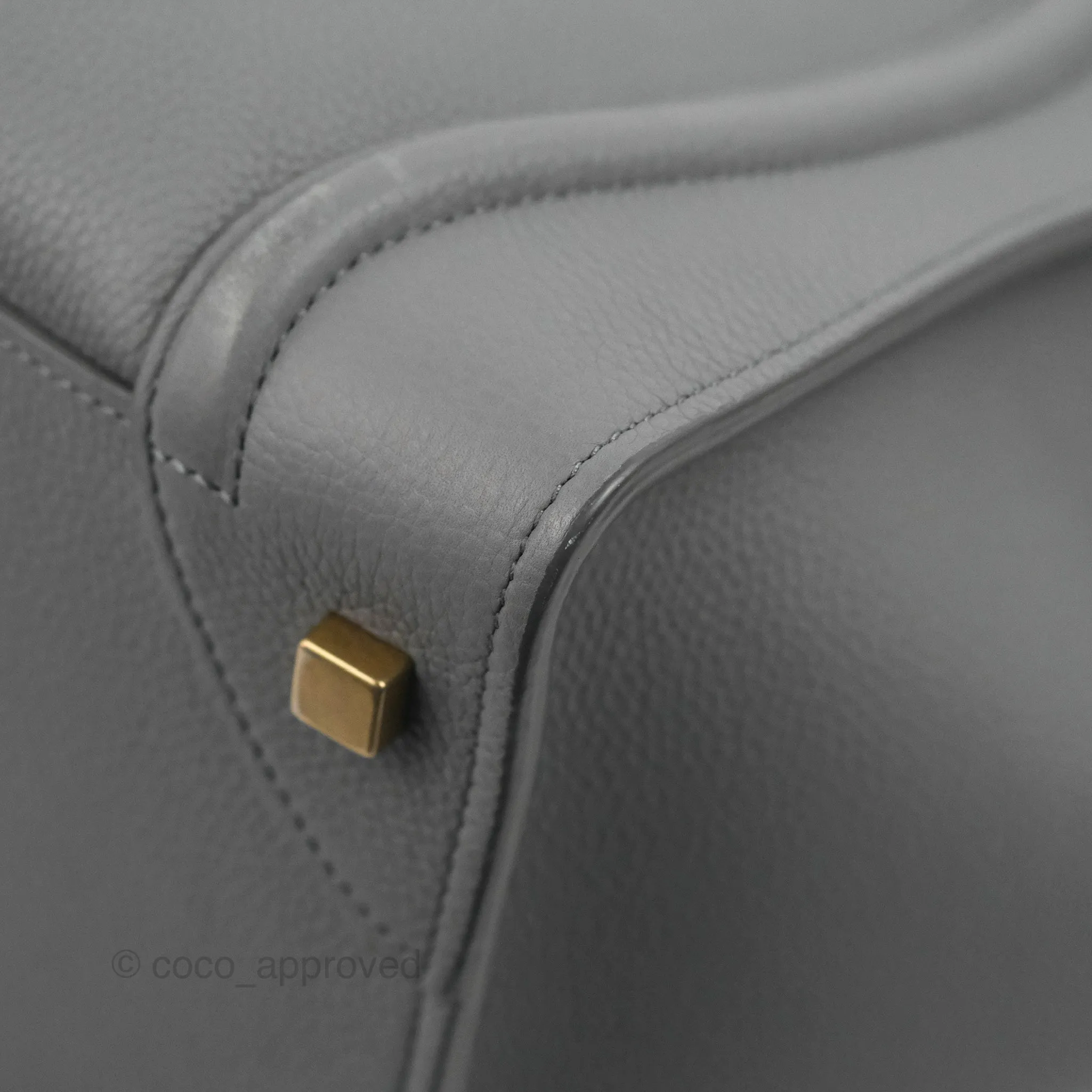 Celine Mini Luggage Bag Grey Grained Leather