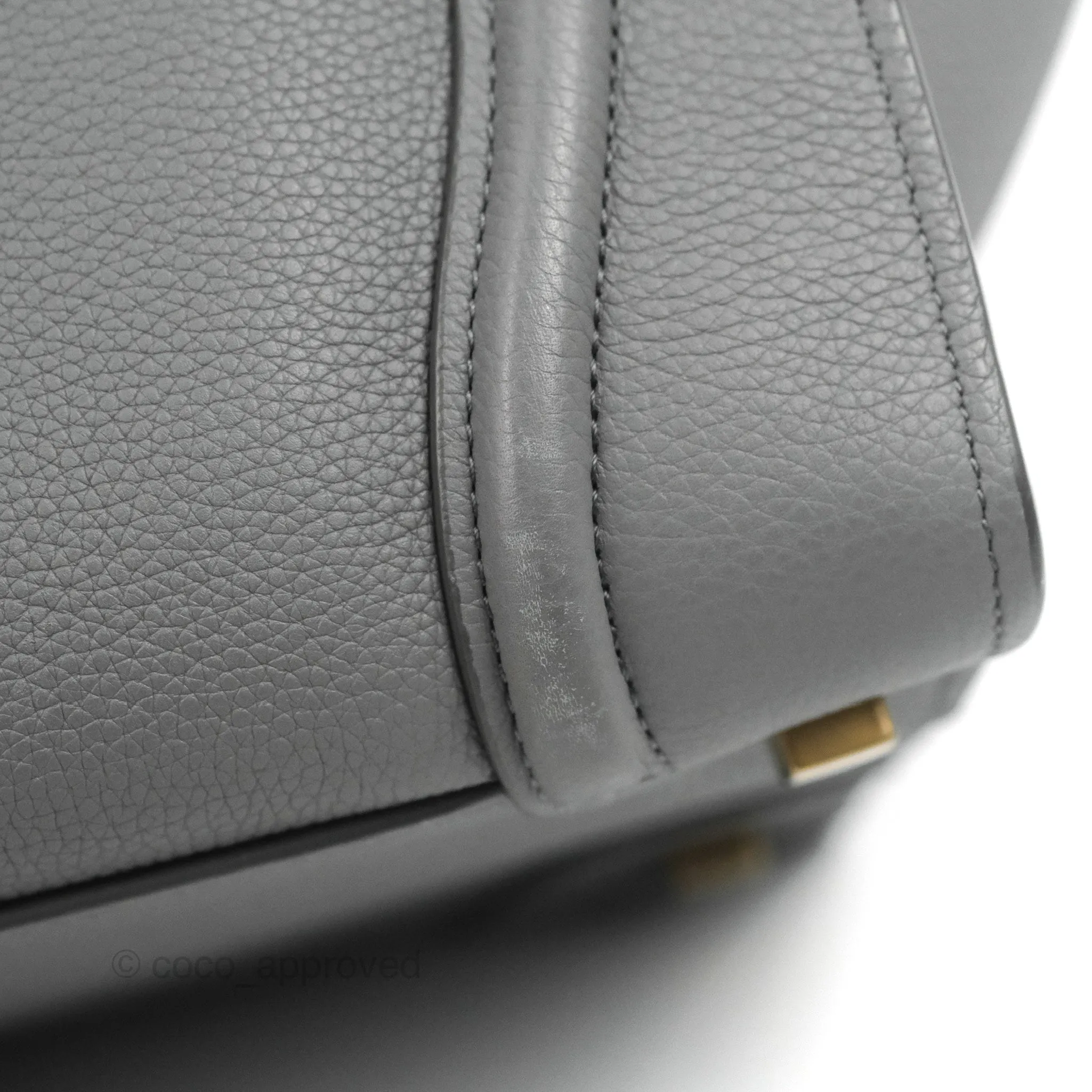 Celine Mini Luggage Bag Grey Grained Leather