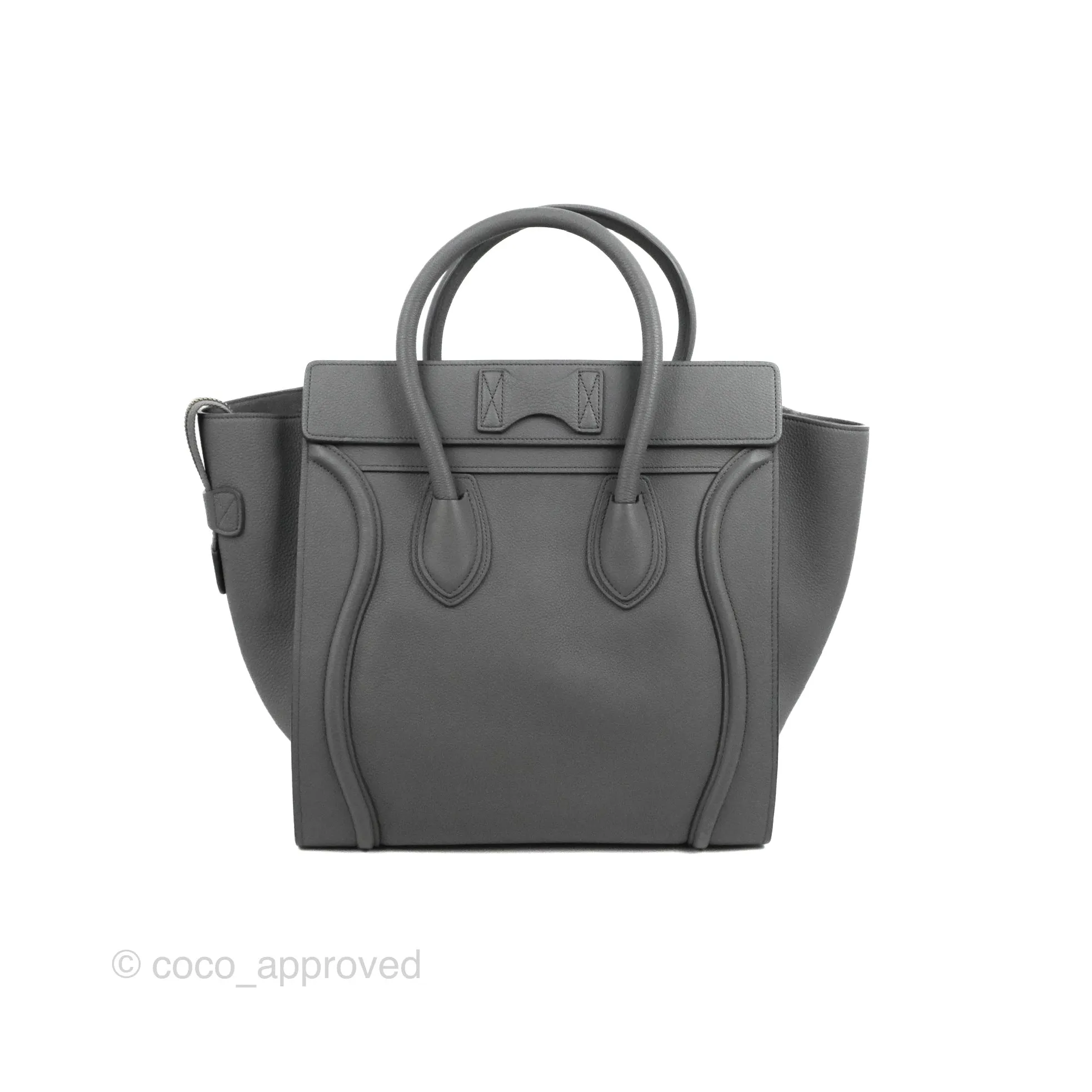 Celine Mini Luggage Bag Grey Grained Leather