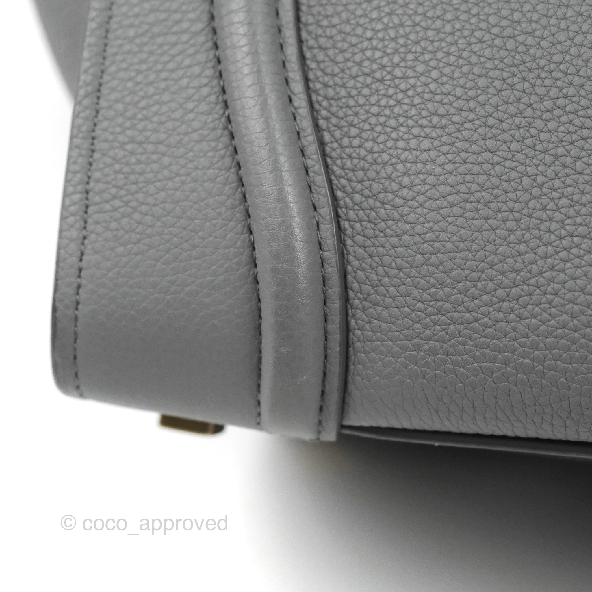 Celine Mini Luggage Bag Grey Grained Leather