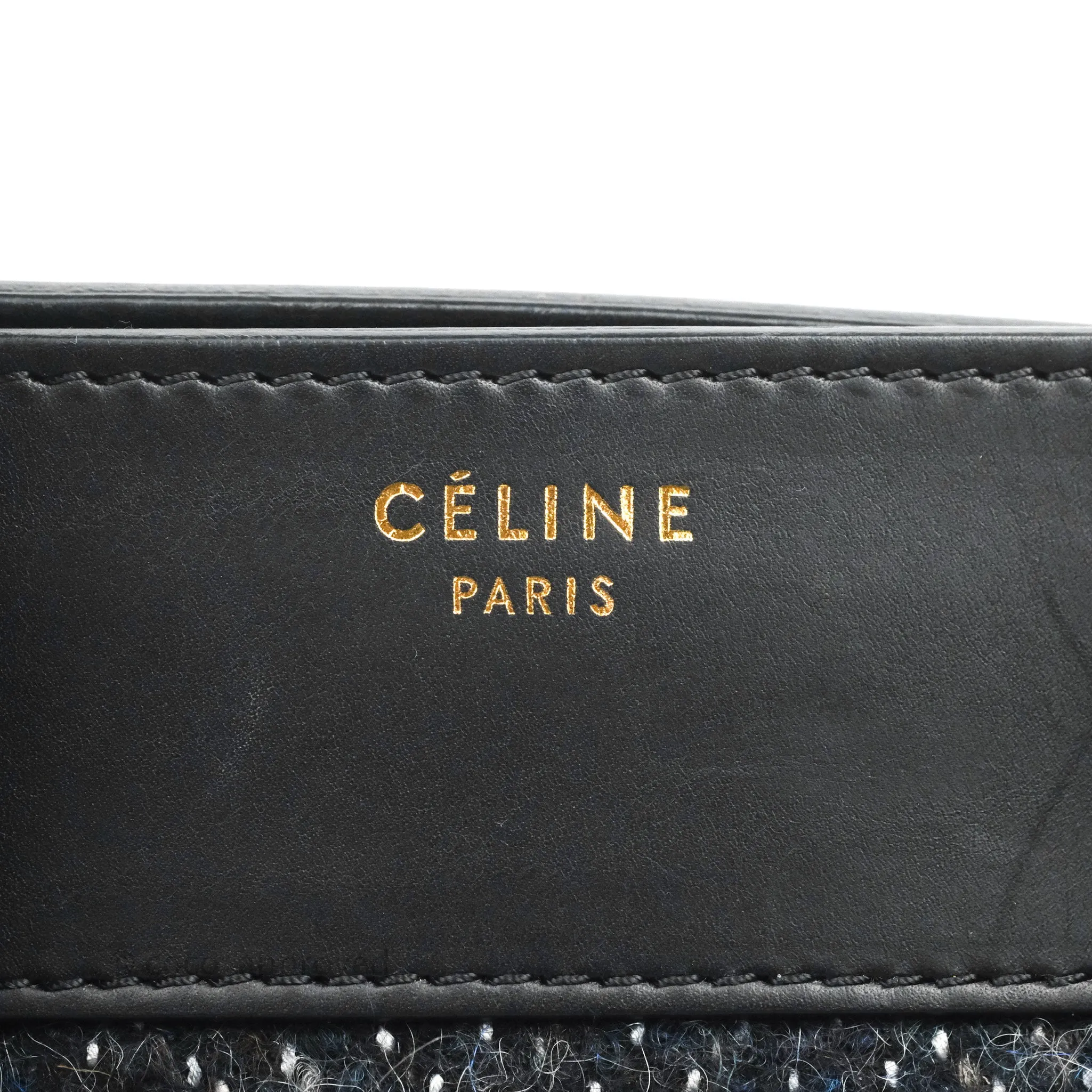 Celine Mini Luggage Bag Navy/Black Tweed