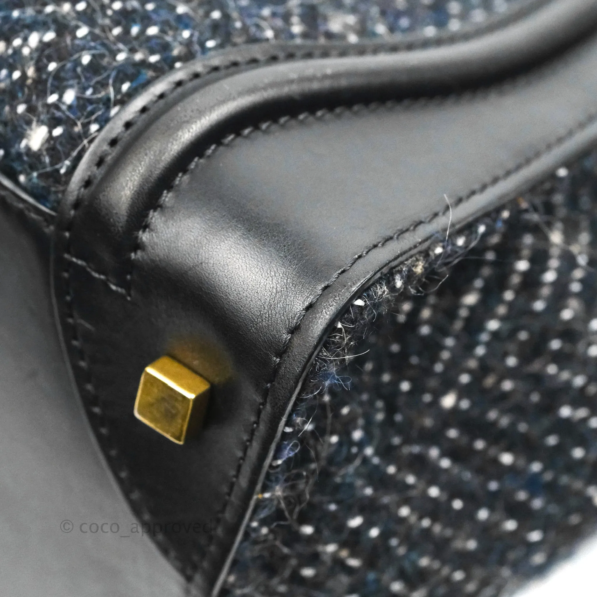 Celine Mini Luggage Bag Navy/Black Tweed