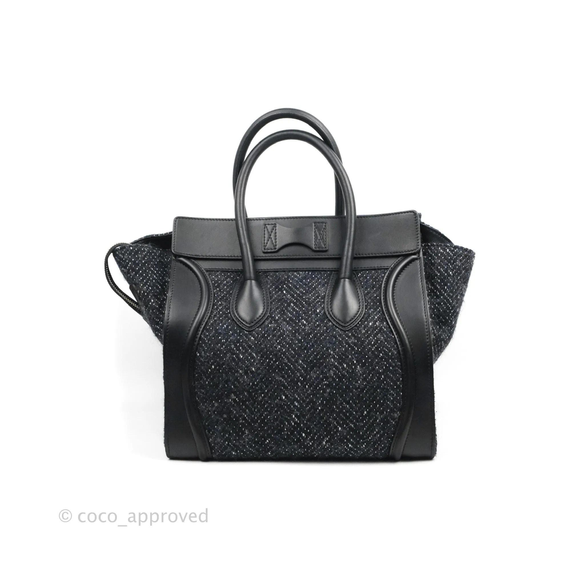 Celine Mini Luggage Bag Navy/Black Tweed