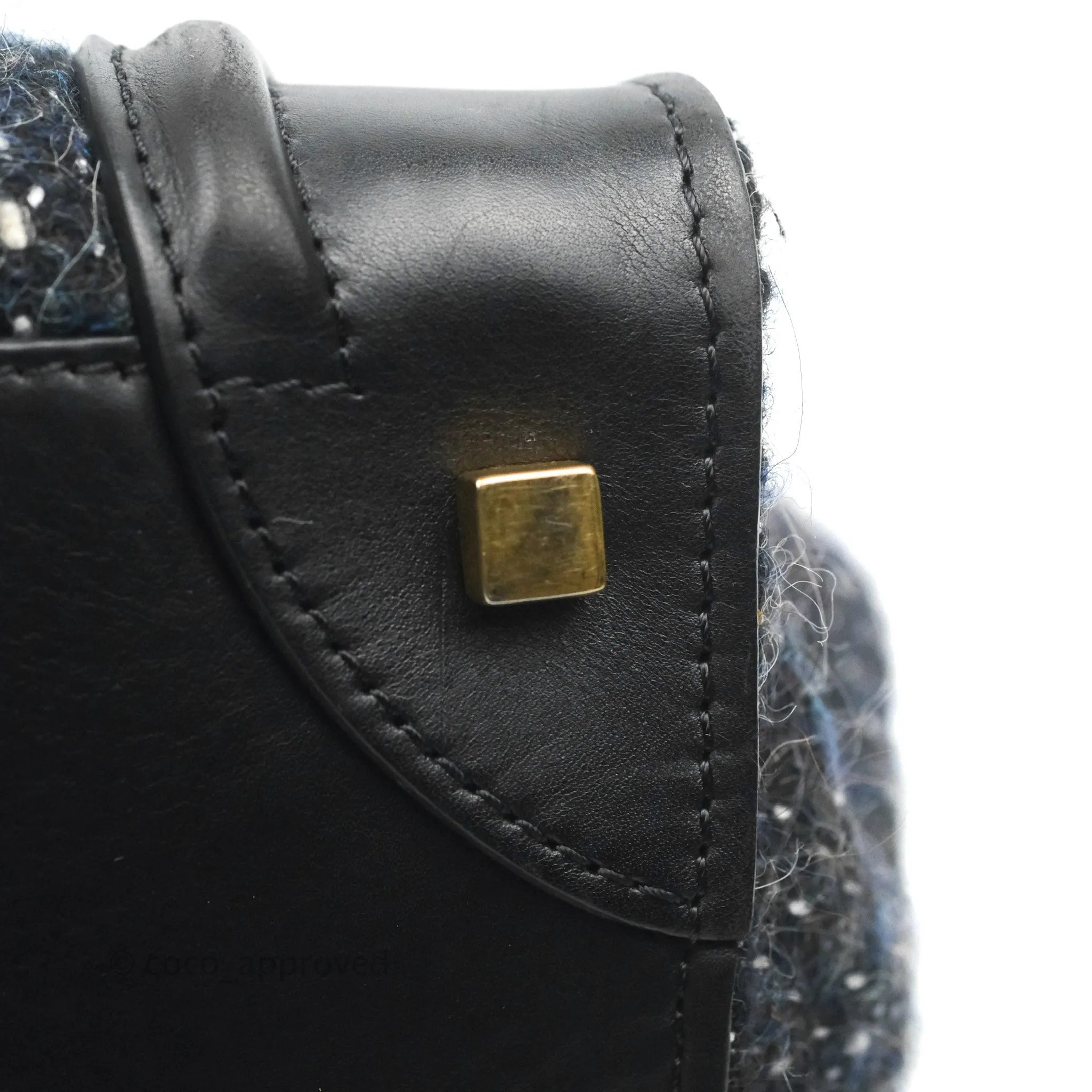 Celine Mini Luggage Bag Navy/Black Tweed