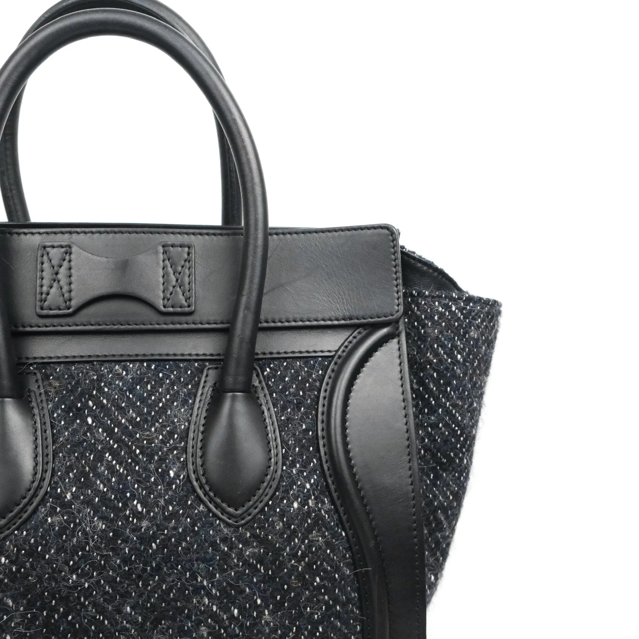 Celine Mini Luggage Bag Navy/Black Tweed