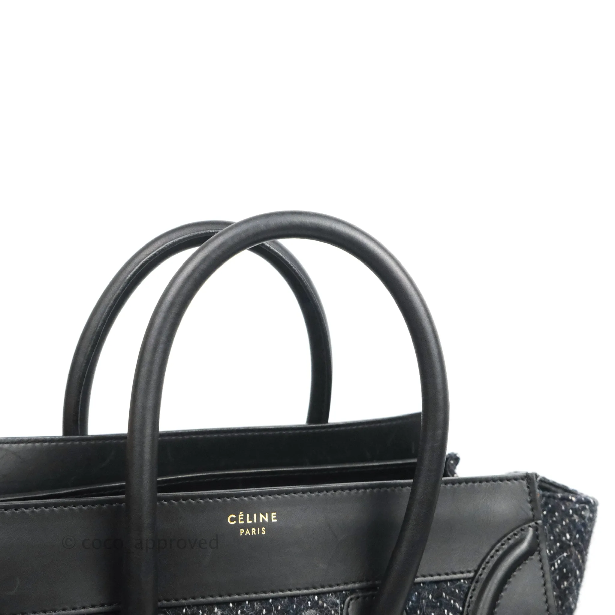 Celine Mini Luggage Bag Navy/Black Tweed