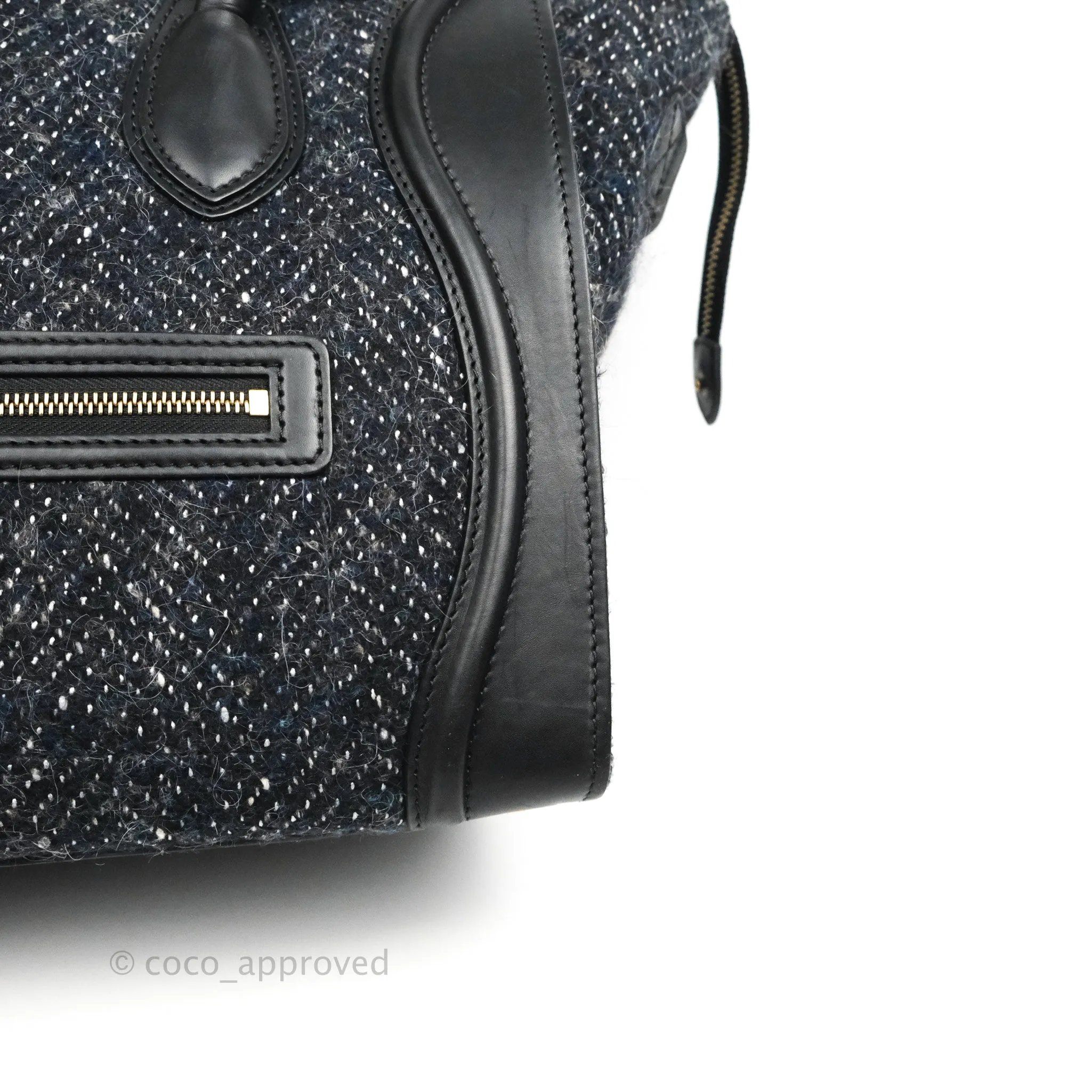 Celine Mini Luggage Bag Navy/Black Tweed