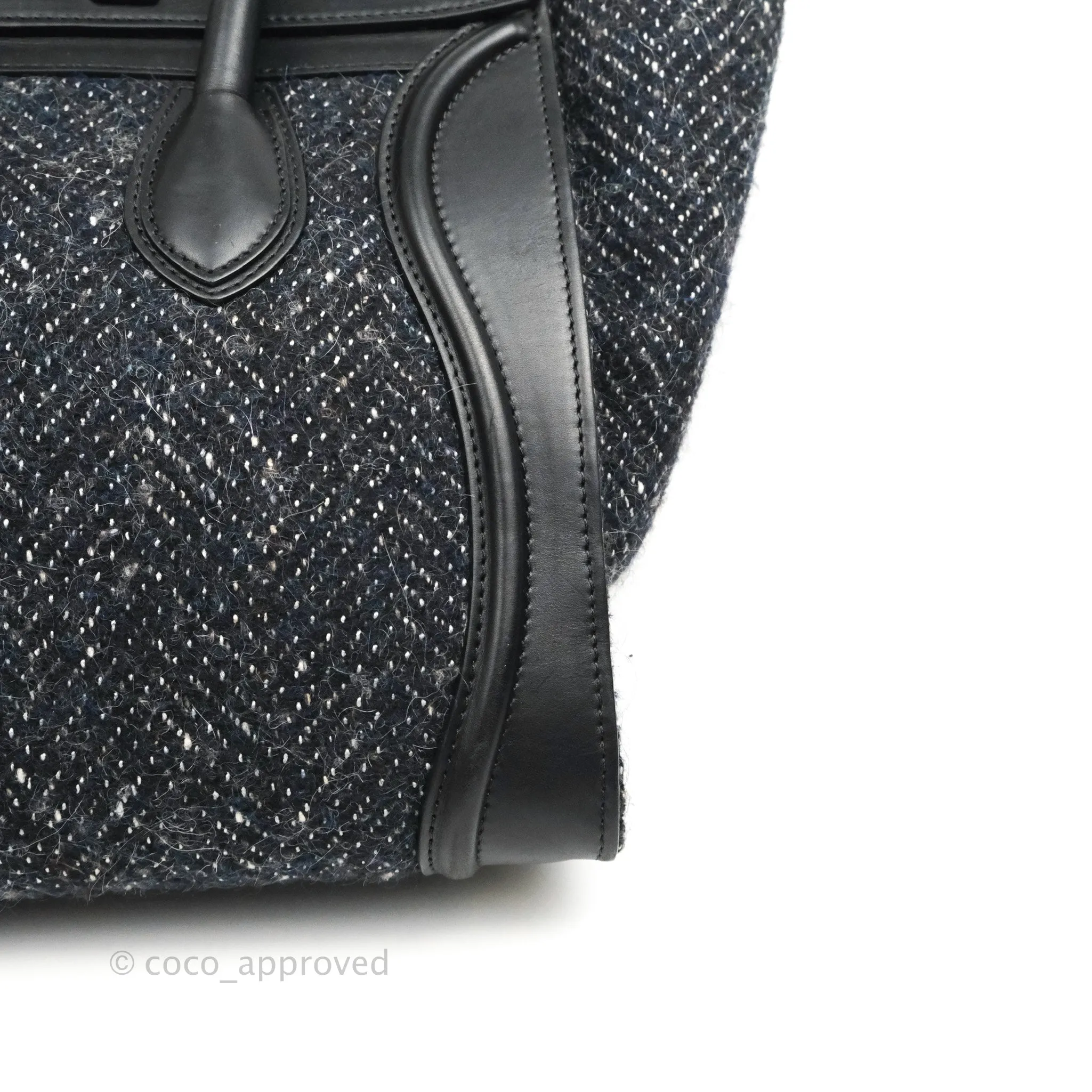 Celine Mini Luggage Bag Navy/Black Tweed