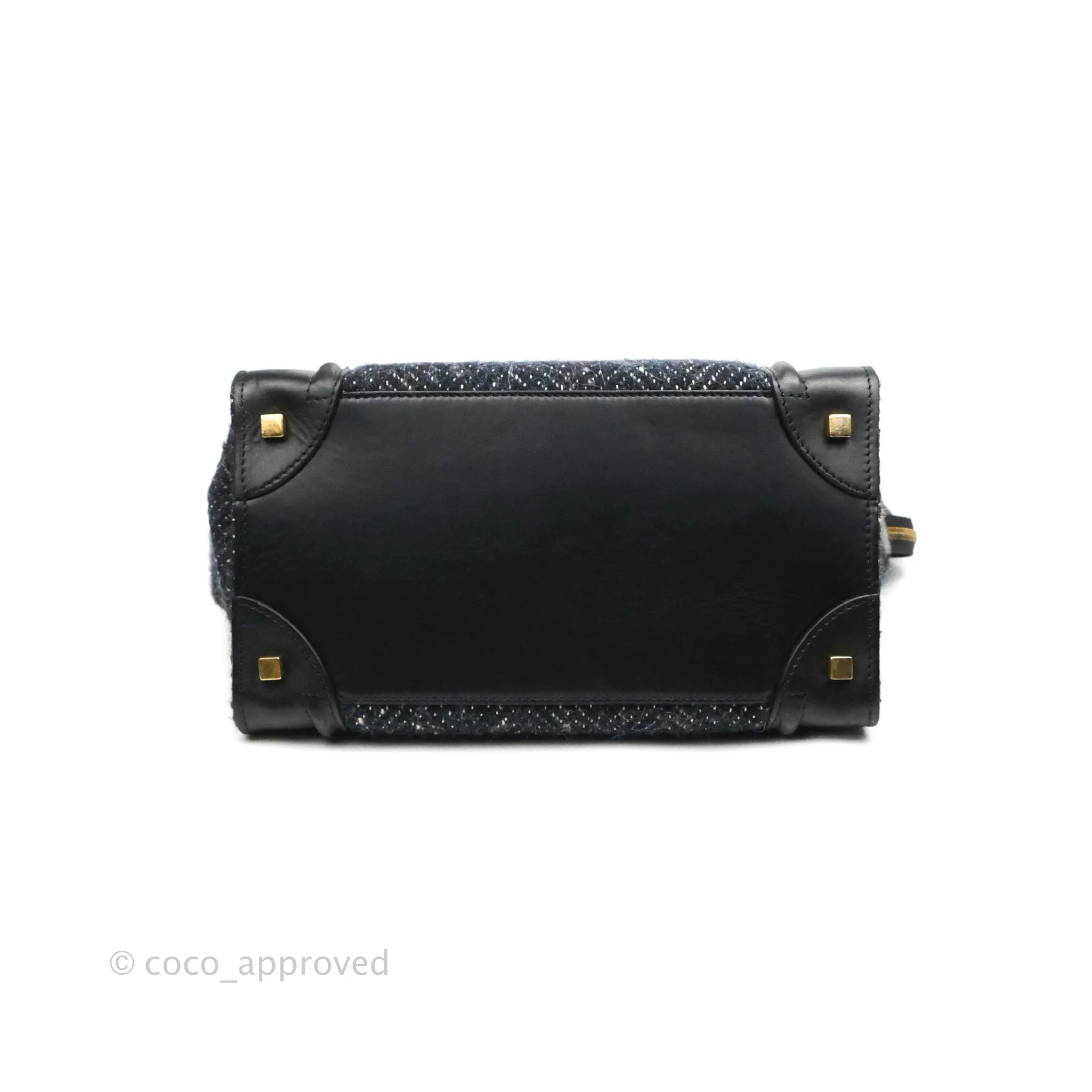 Celine Mini Luggage Bag Navy/Black Tweed