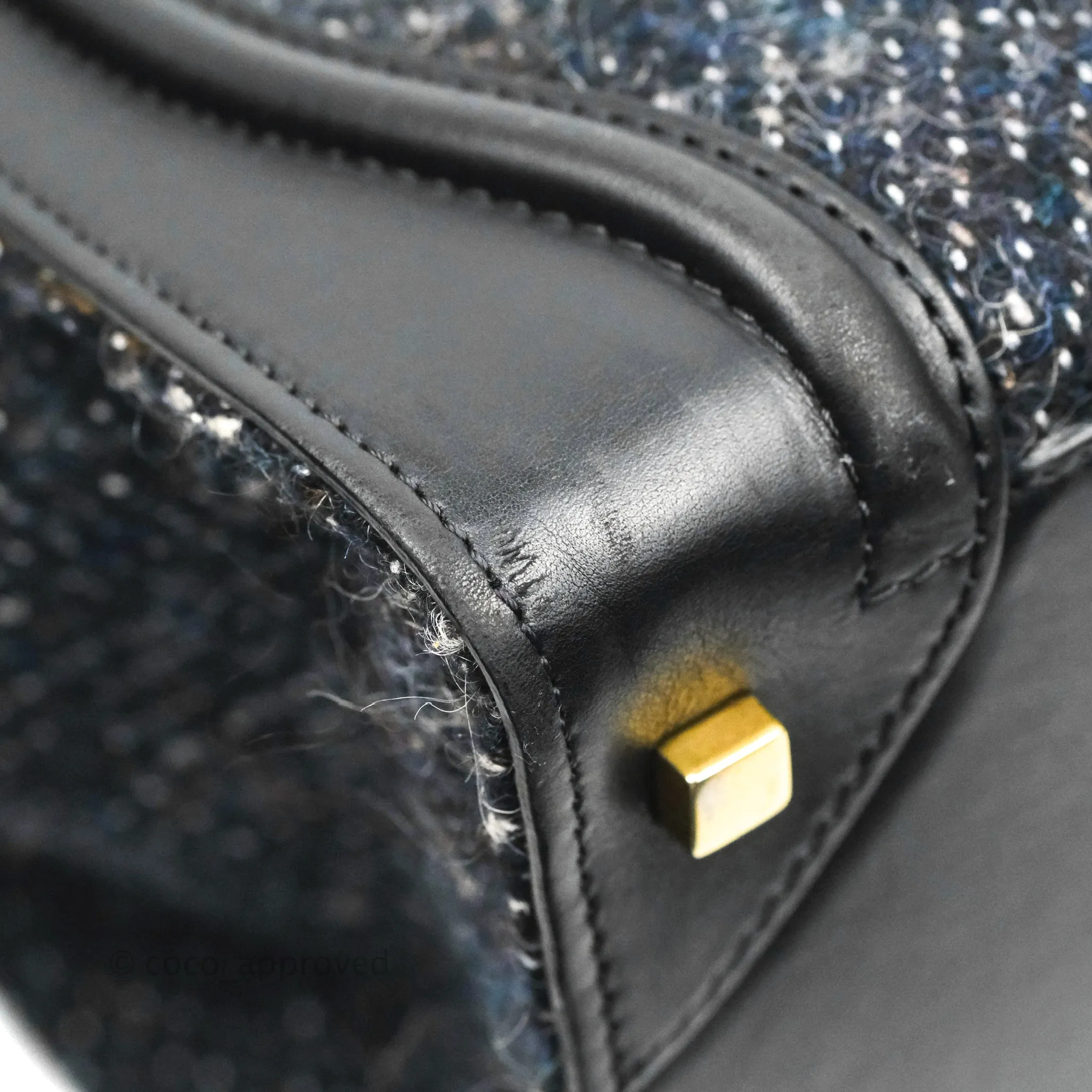 Celine Mini Luggage Bag Navy/Black Tweed