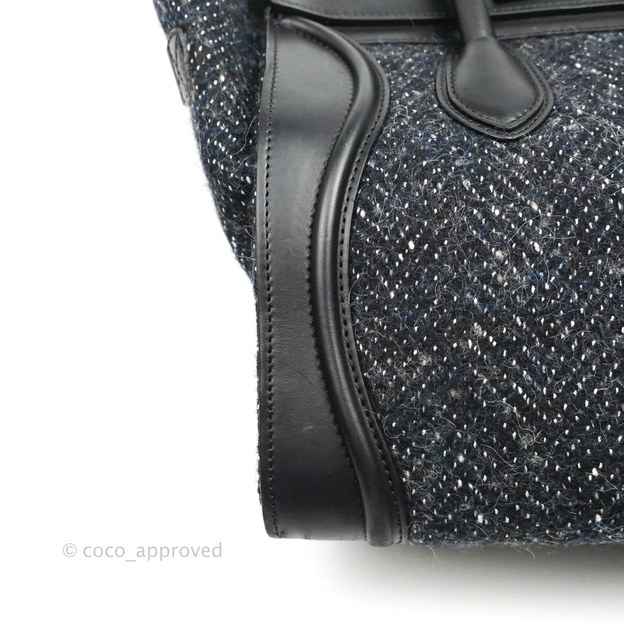 Celine Mini Luggage Bag Navy/Black Tweed