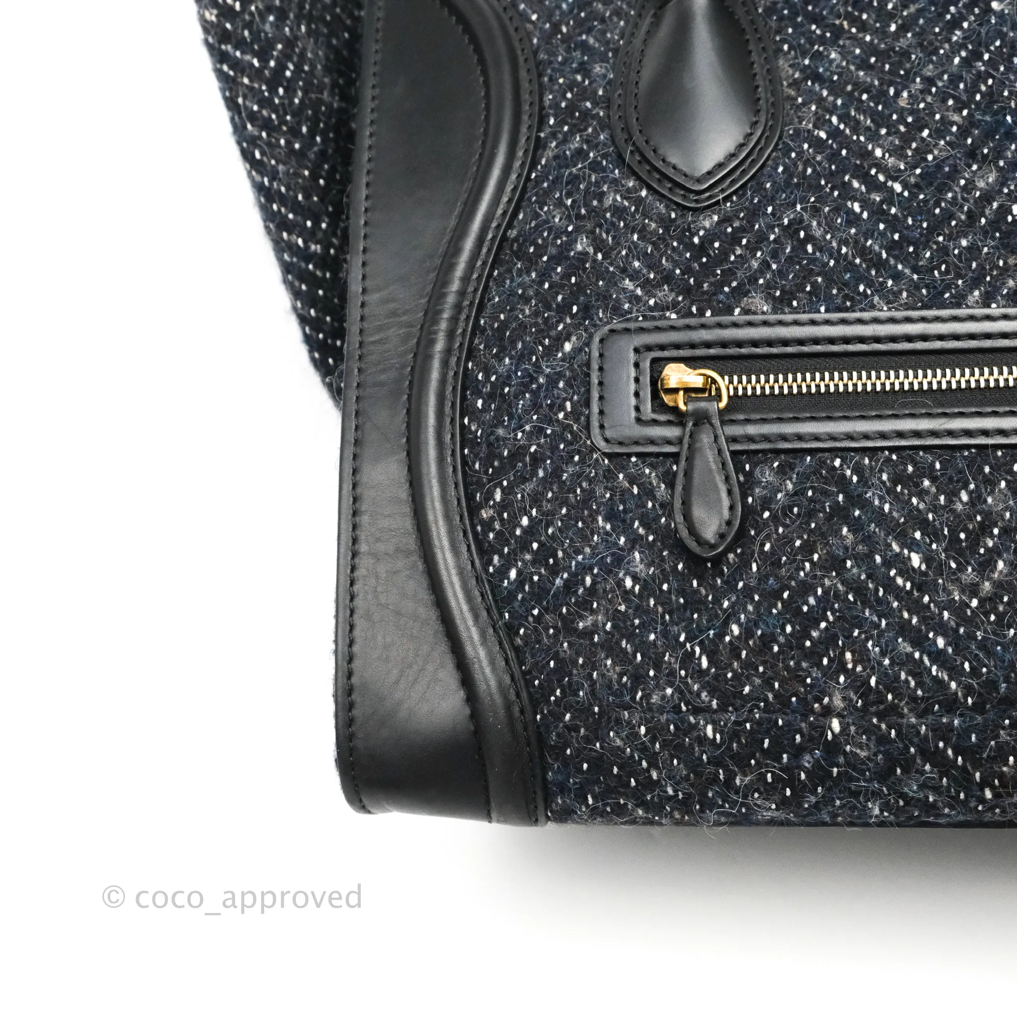 Celine Mini Luggage Bag Navy/Black Tweed