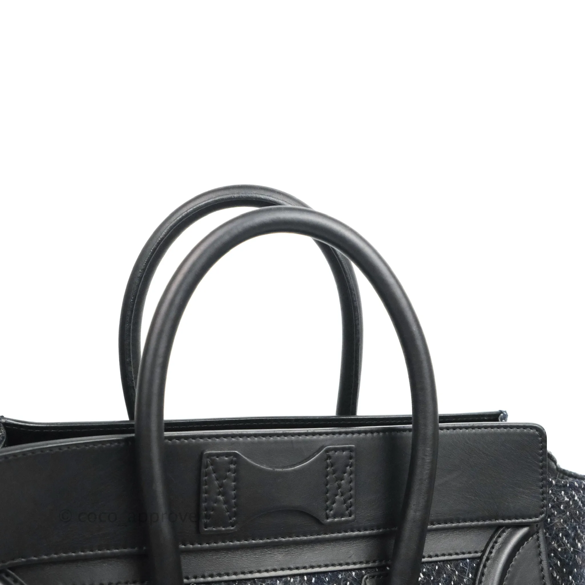 Celine Mini Luggage Bag Navy/Black Tweed