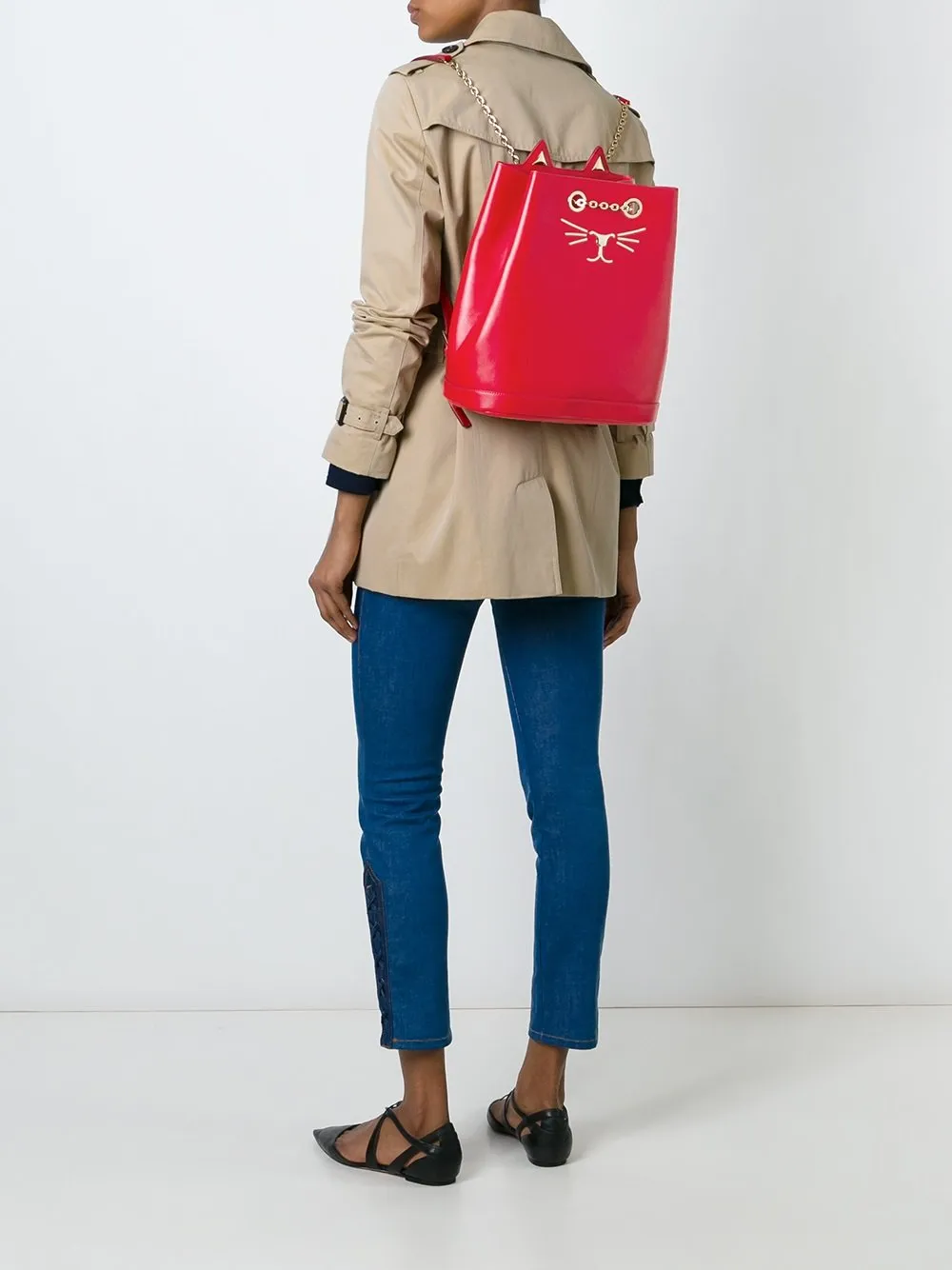 Charlotte Olympia Feline embroidered backpack