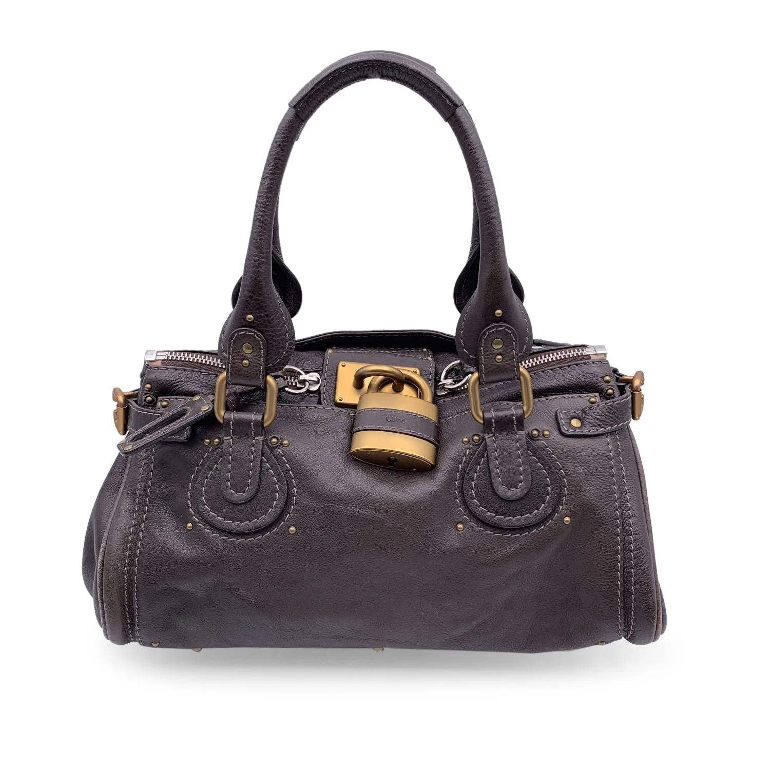 Chloe Brown Leather Paddington Tote Medium Satchel Handbag Bag