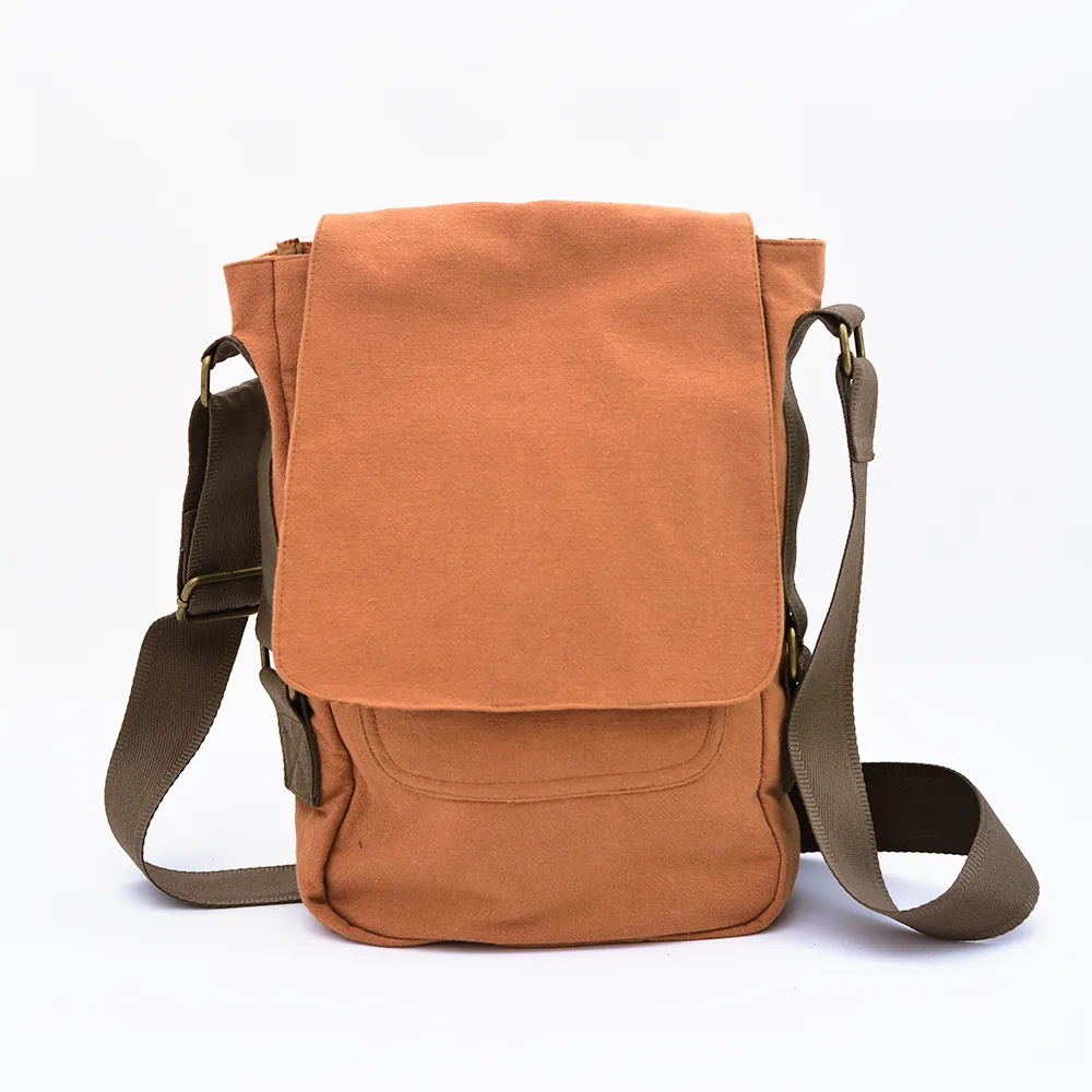 Cotton/Linen Apricot Satchel