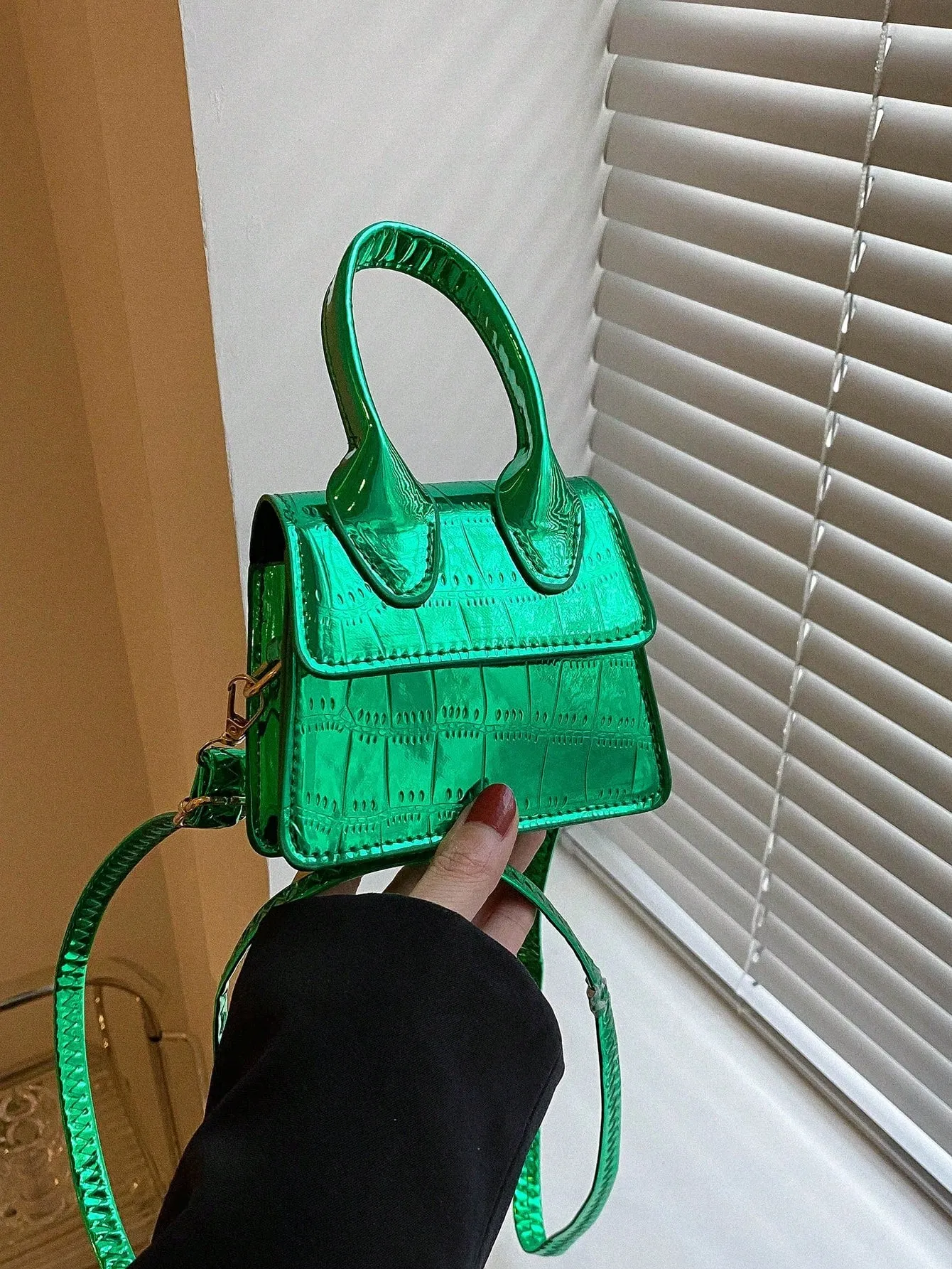 Crocodile Embossed Mini Bag