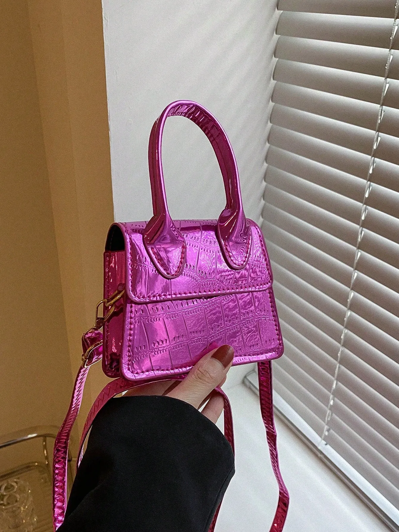 Crocodile Embossed Mini Bag