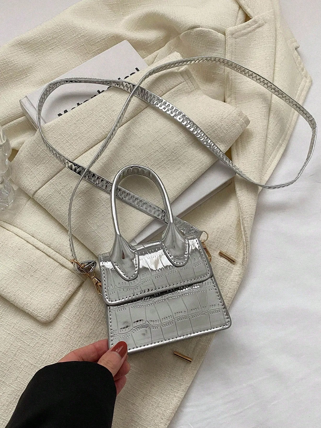 Crocodile Embossed Mini Bag