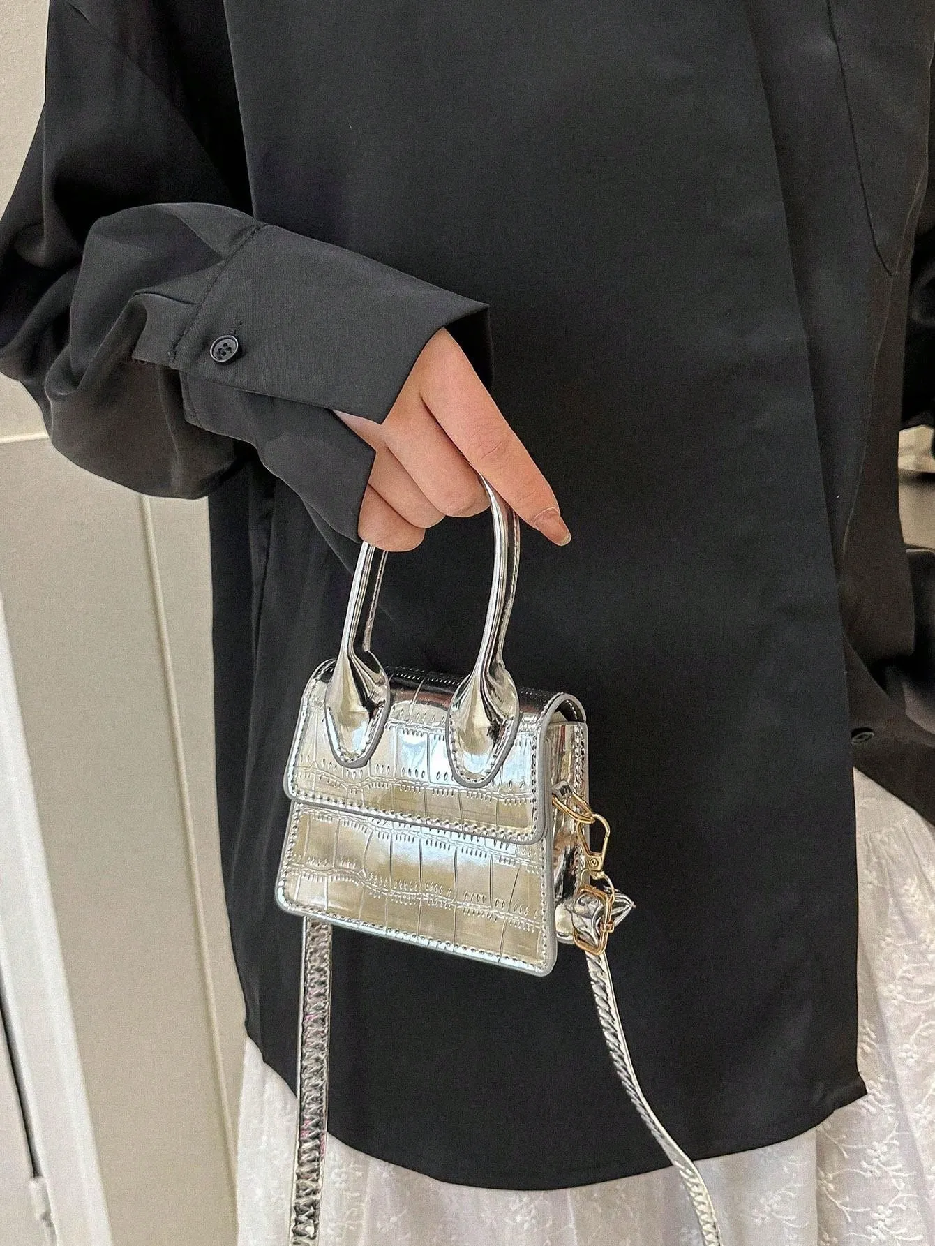 Crocodile Embossed Mini Bag